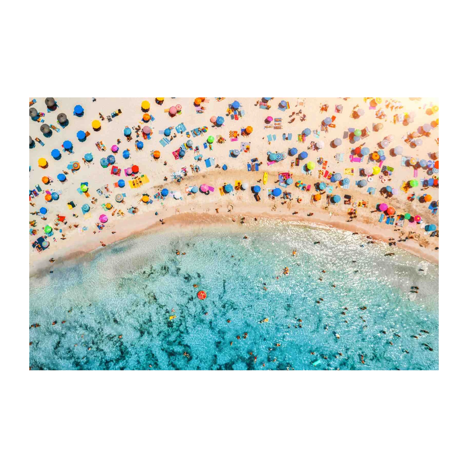 Vibrant Beach Paradise Aerial Wall Art