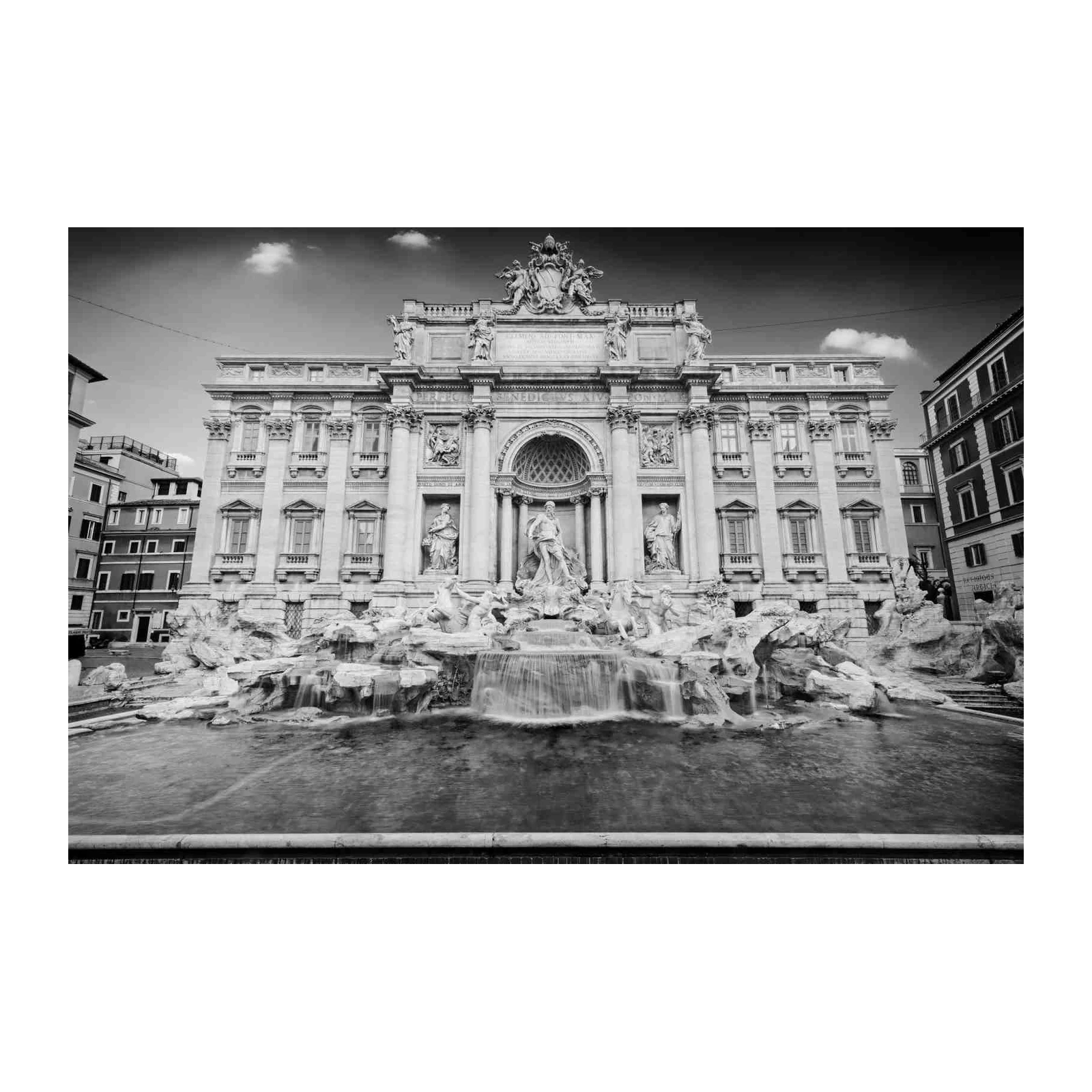 Trevi Fountain B&W Landmark Wall Art