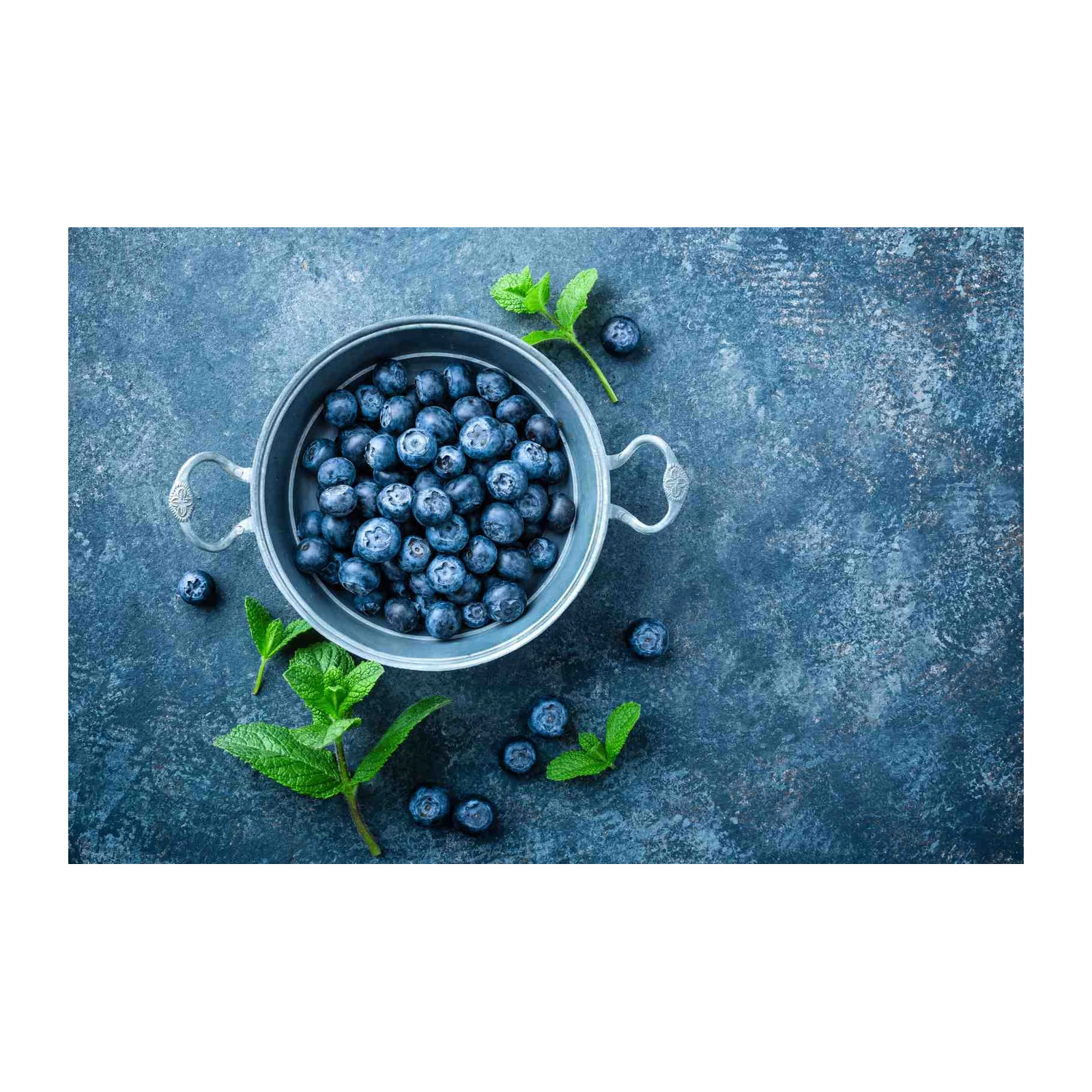 Fresh Blueberries & Mint Bowl Wall Art