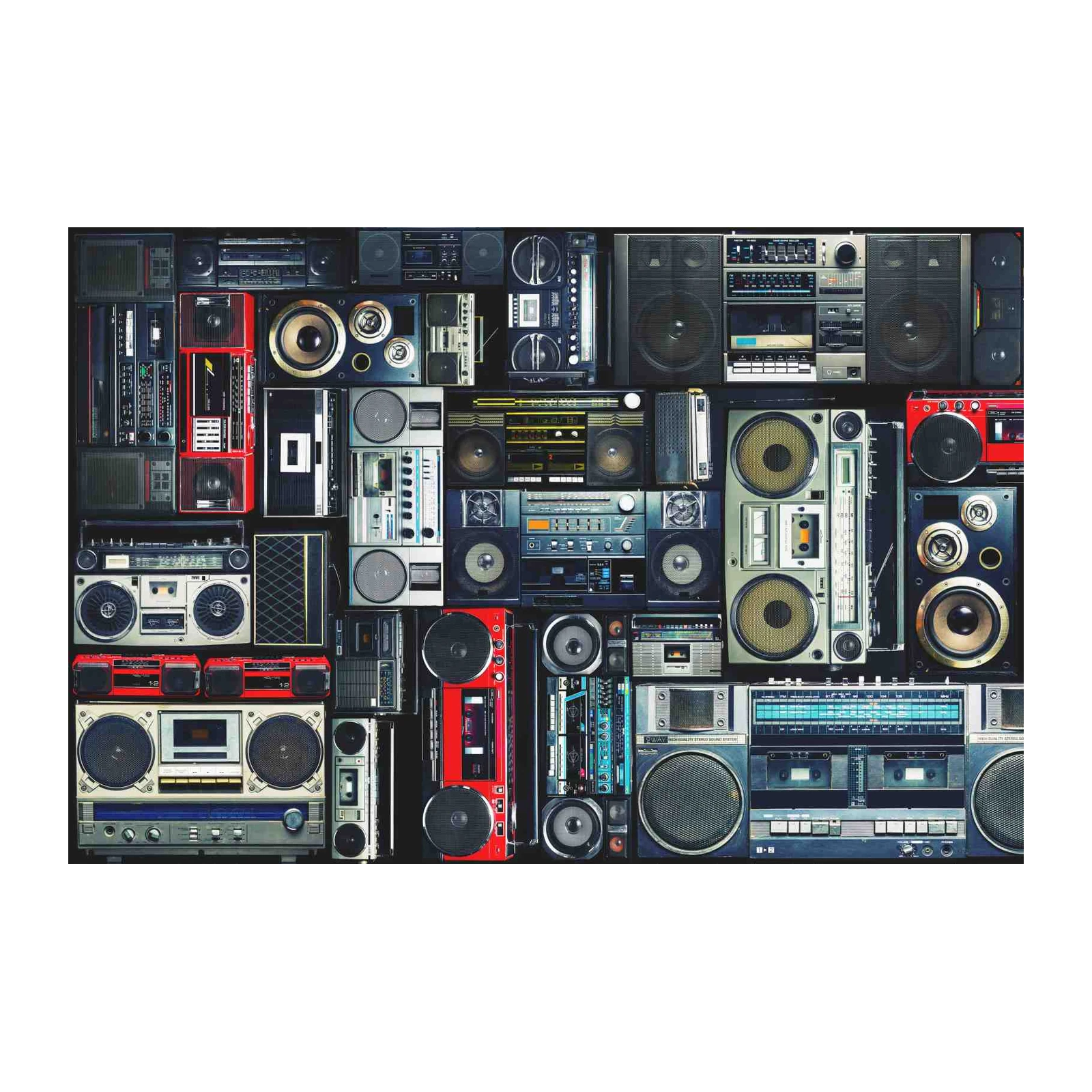 Vintage Boombox Collage Wall Art