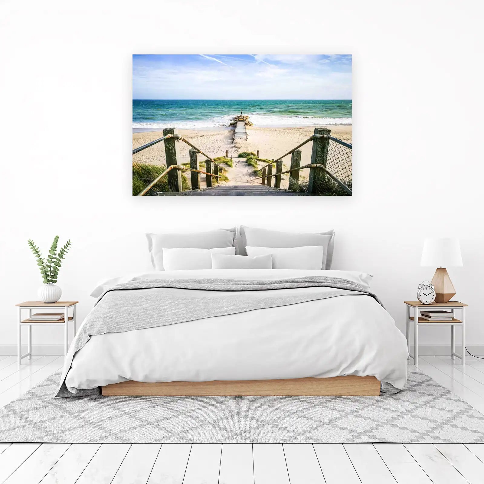 Ocean Pier Wooden Pathway Wall Art