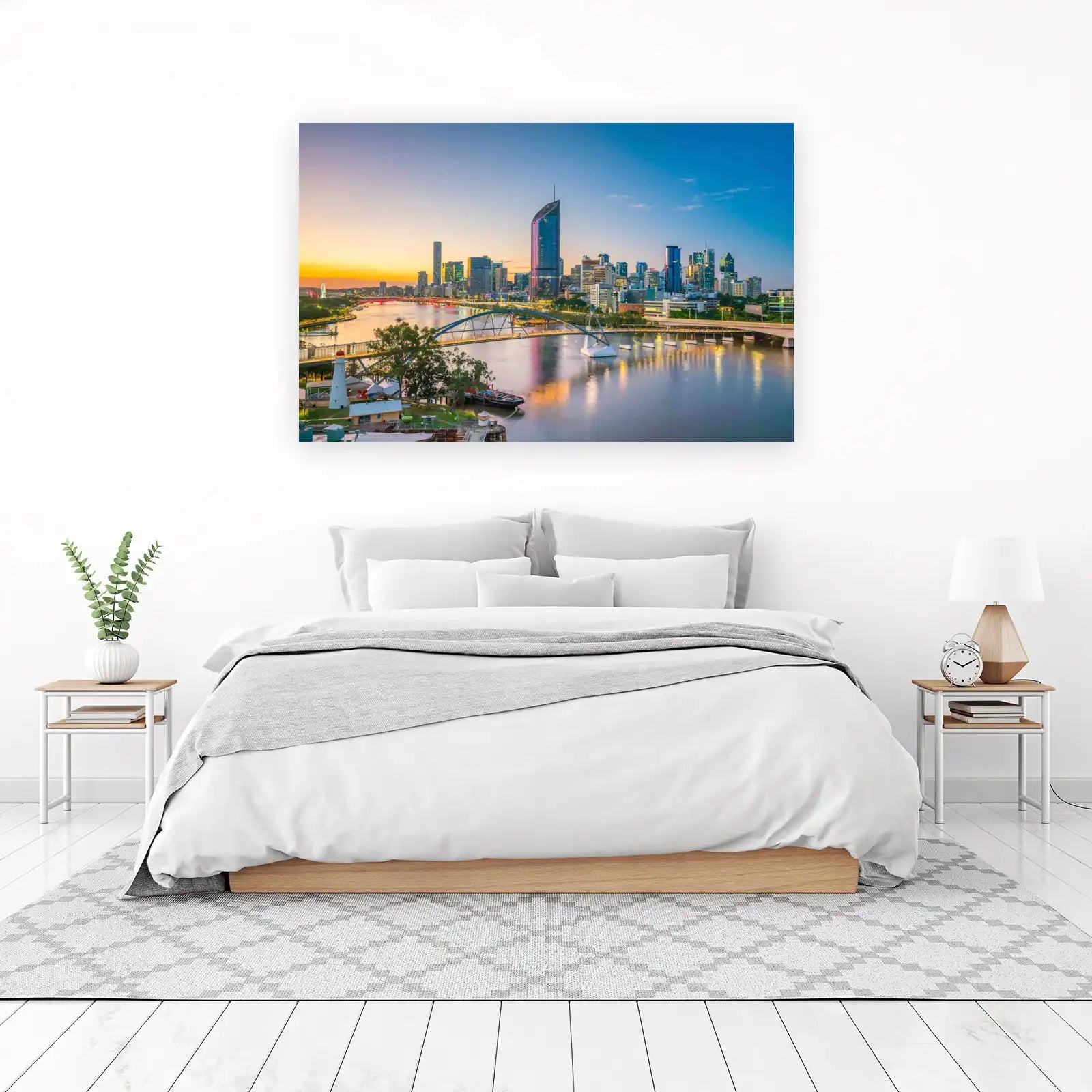 Brisbane Cityscape Sunset River Wall Art