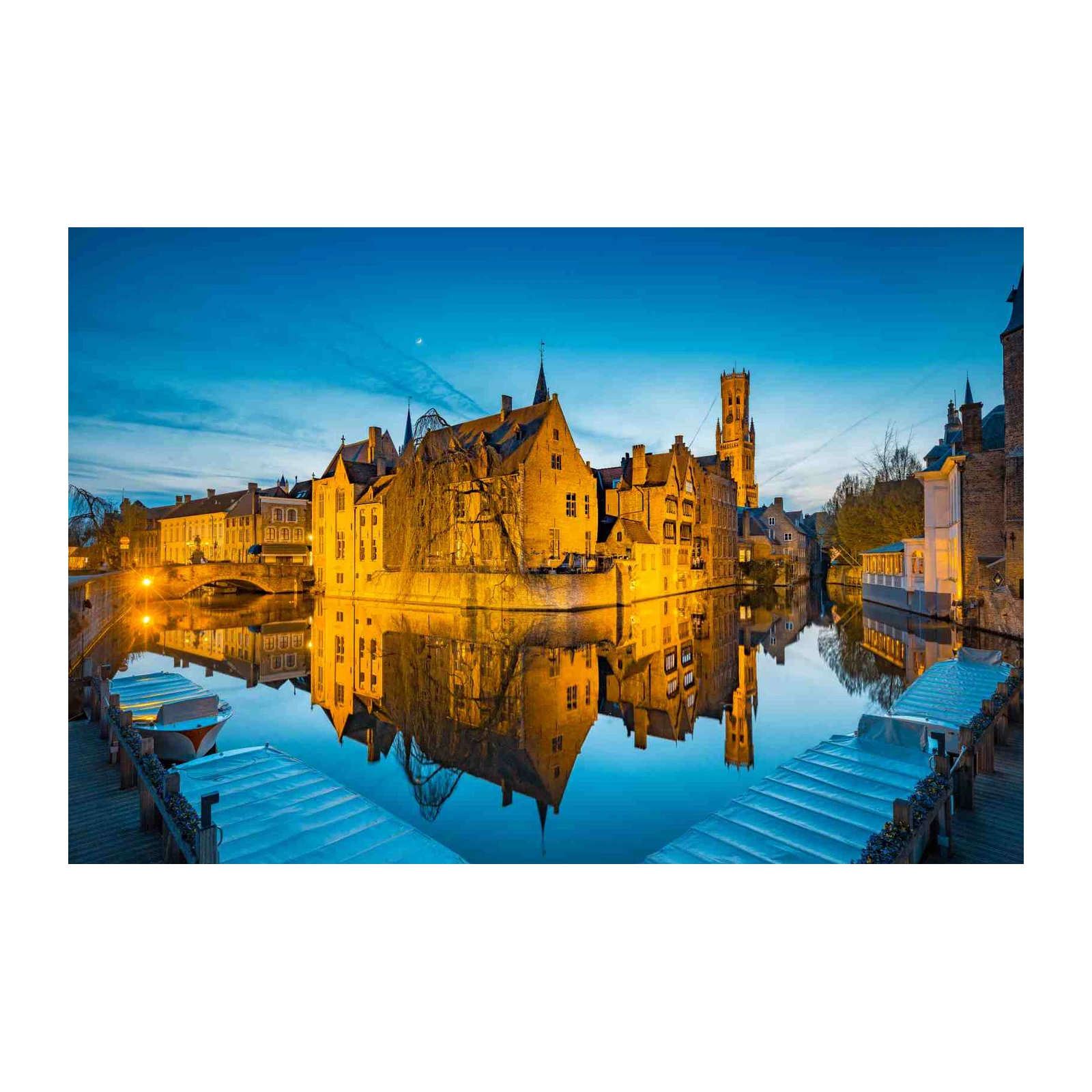 Magical Bruges Canal Evening Wall Art