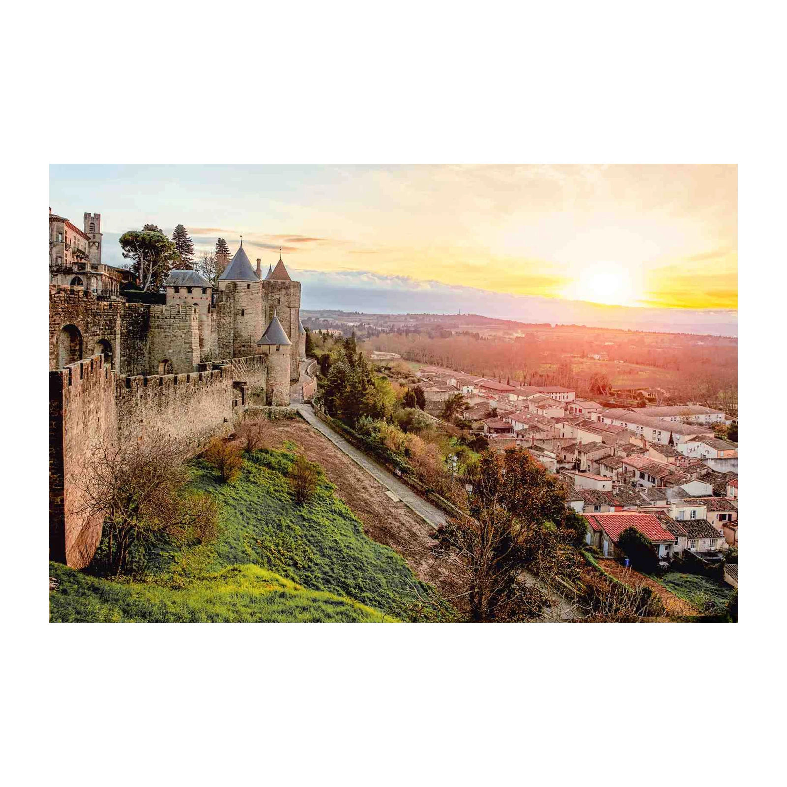 Majestic French Castle Sunset Wall Art