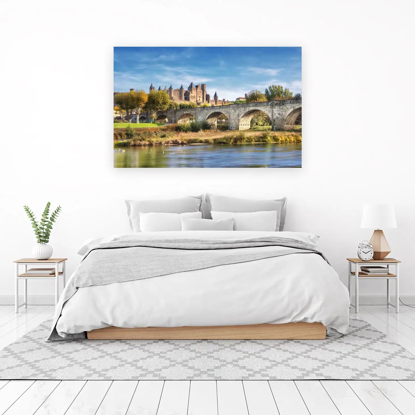 Medieval Castle & Bridge Landscape Wall Art