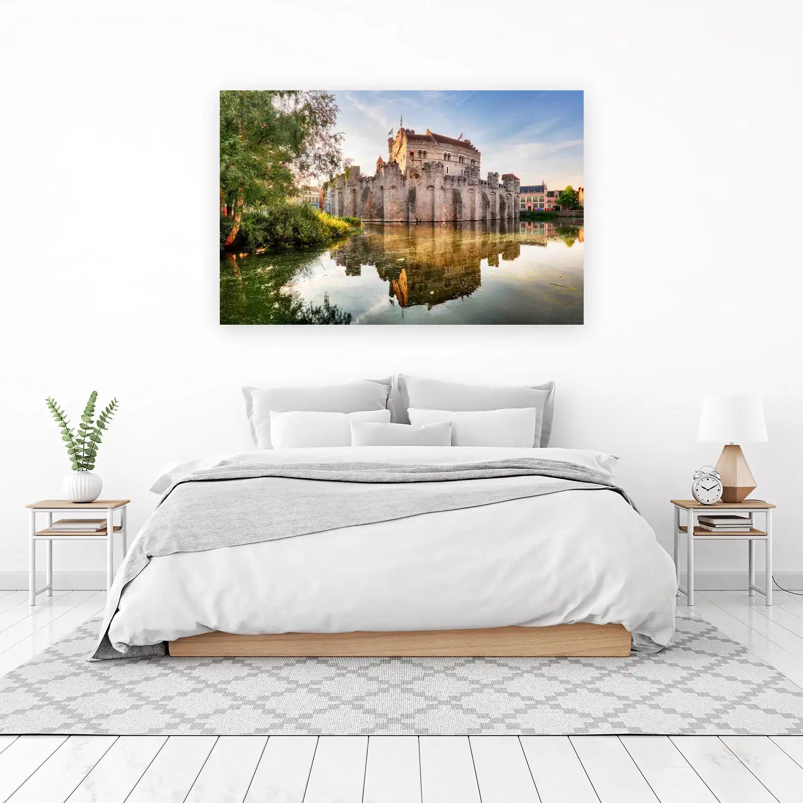 Historic Castle Reflection Wall Art | European Architecture