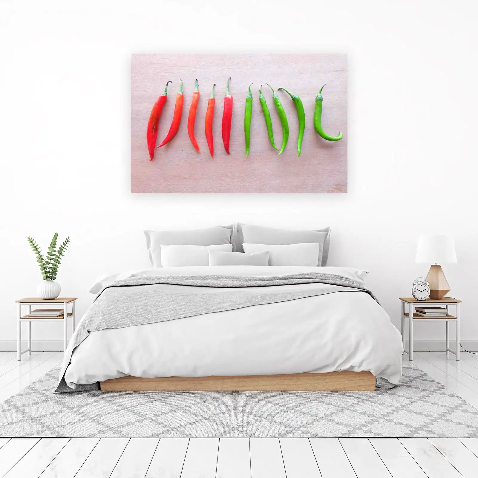 Vibrant Chili Peppers Kitchen Wall Art