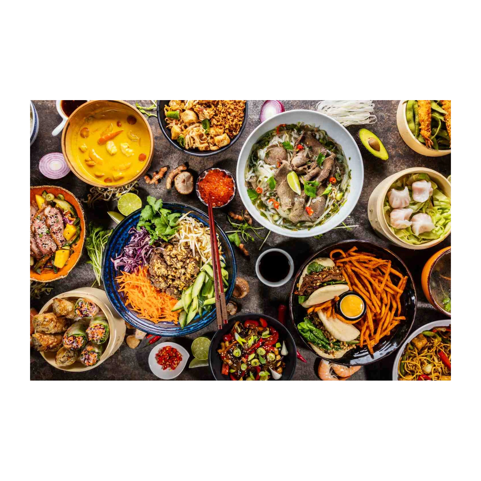 Vibrant Asian Feast Wall Art
