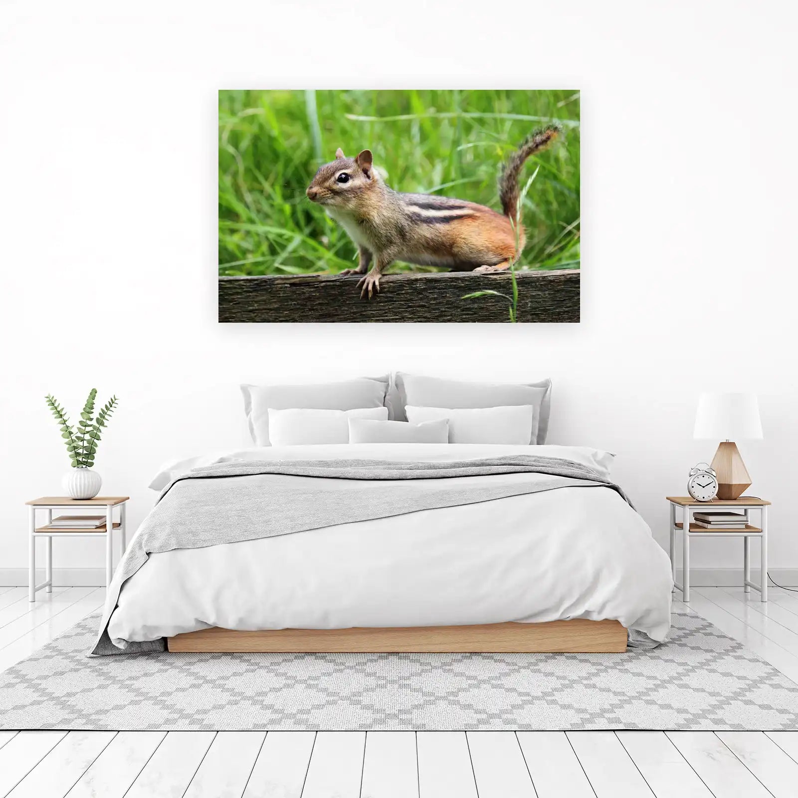 Charming Chipmunk Nature Scene Wall Art