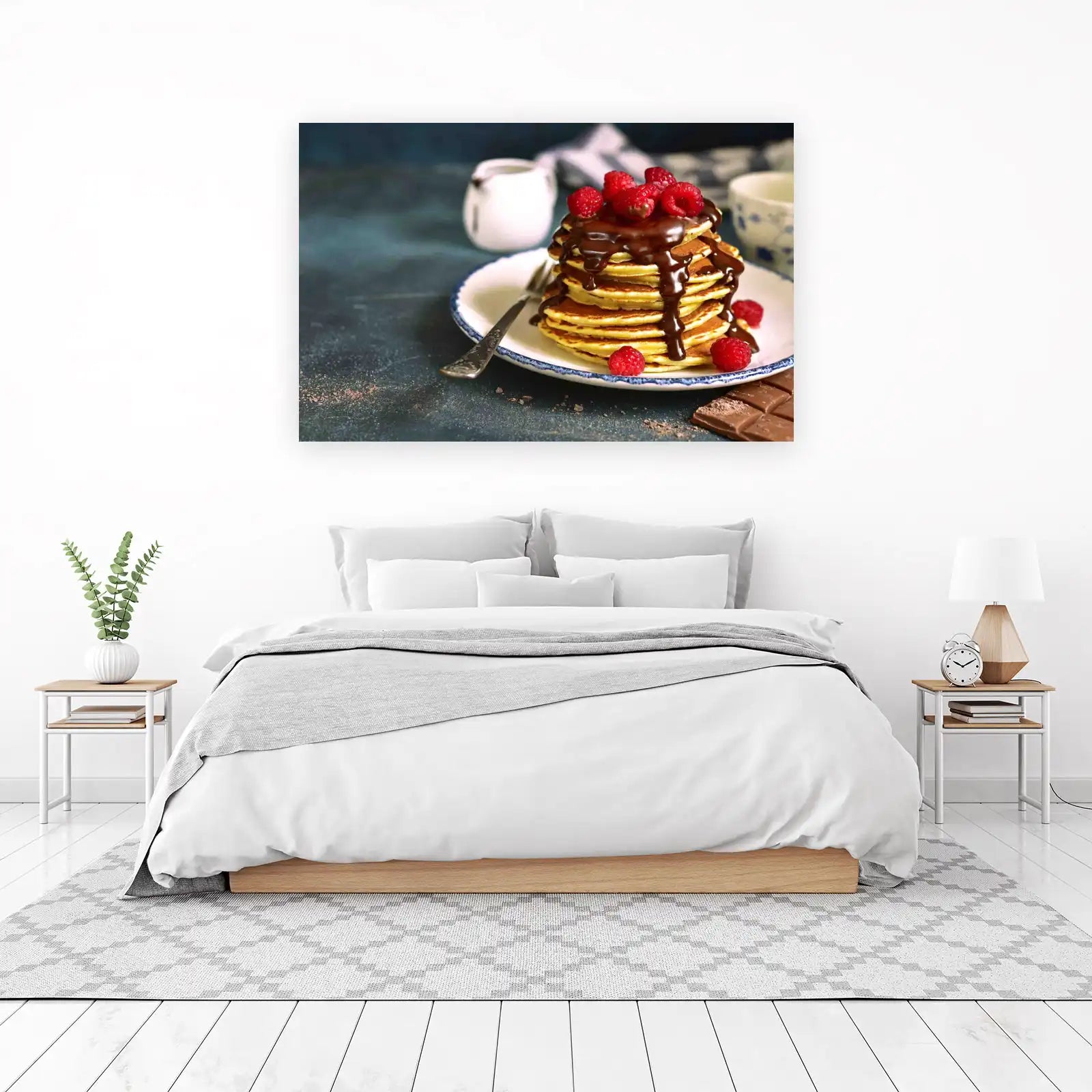 Gourmet Chocolate Raspberry Pancakes Wall Art