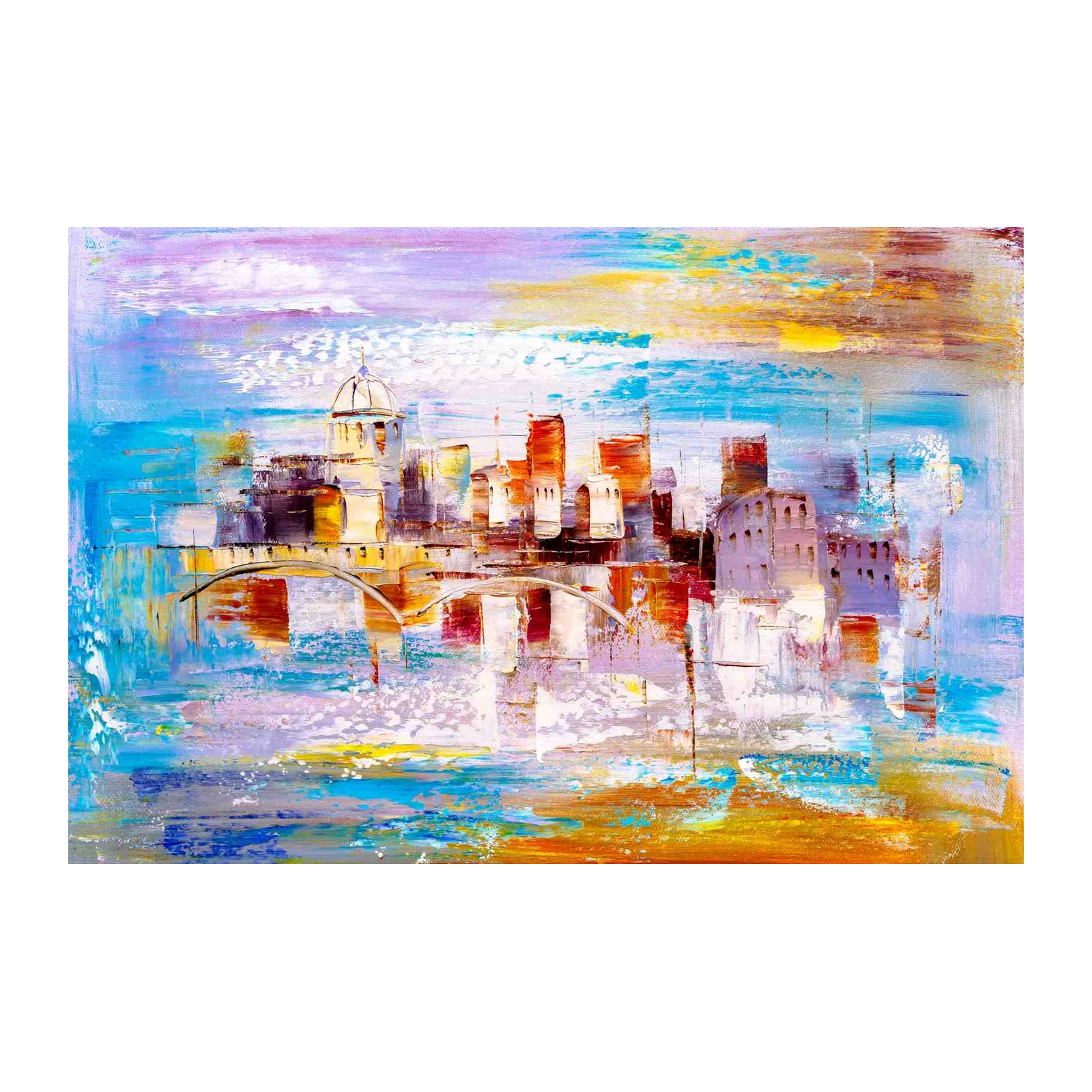 Vibrant Cityscape Abstract Wall Art