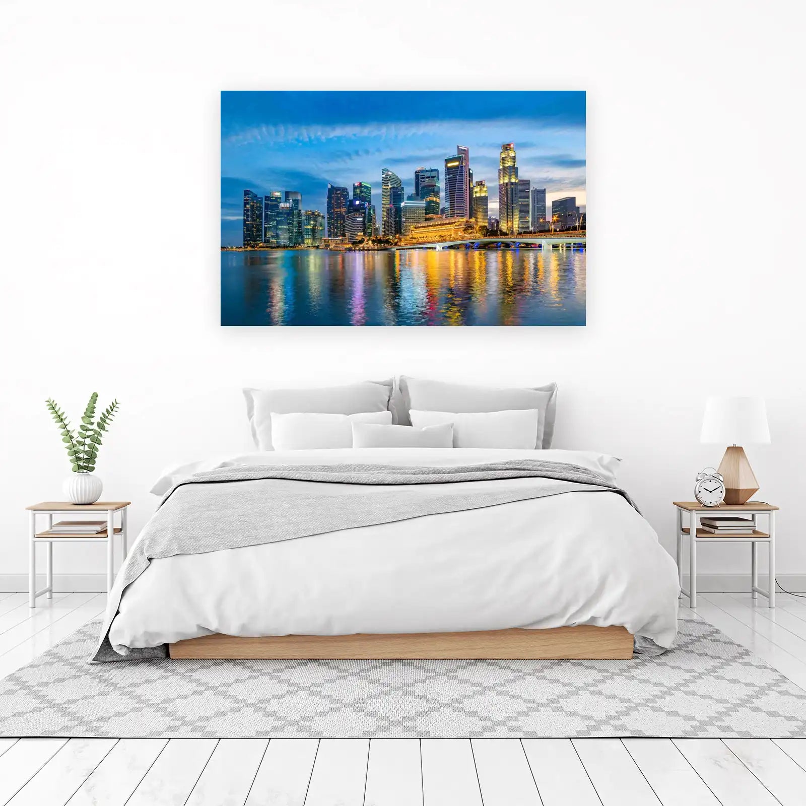 Vibrant Singapore Skyline at Dusk Wall Art