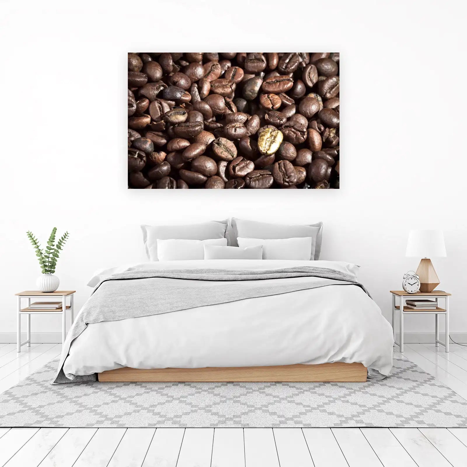Gourmet Gold Coffee Bean Macro Art Wall Art