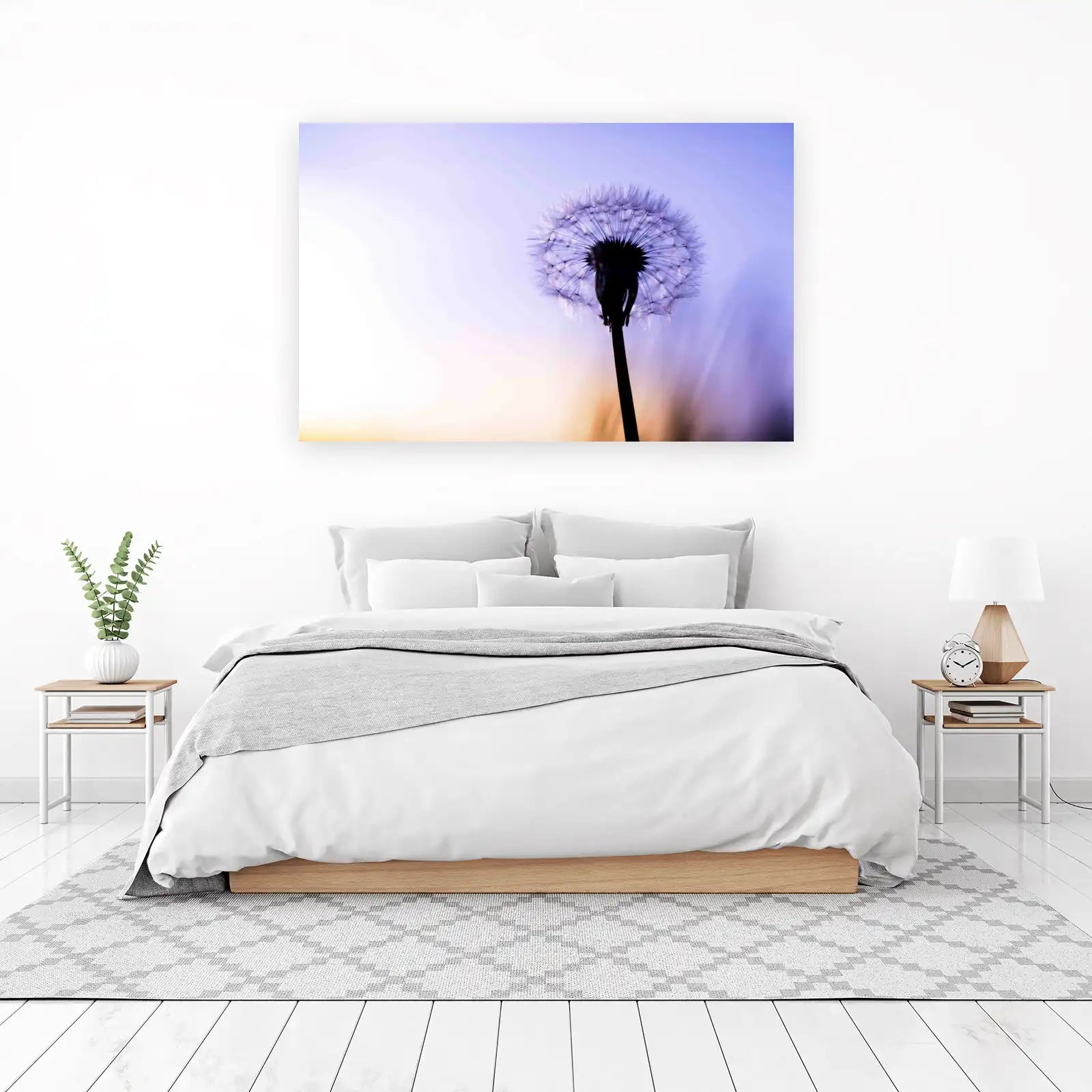 Purple Dandelion Silhouette Wall Art