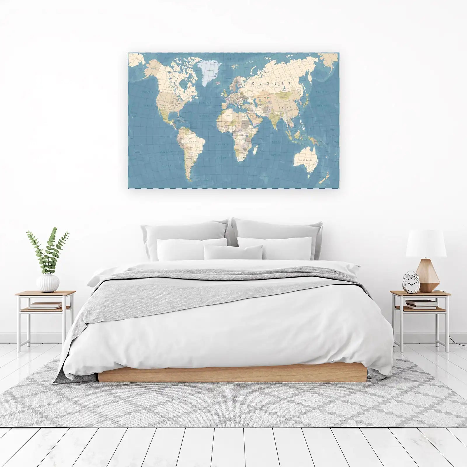 Vintage World Map Art Wall Art - Global Decor