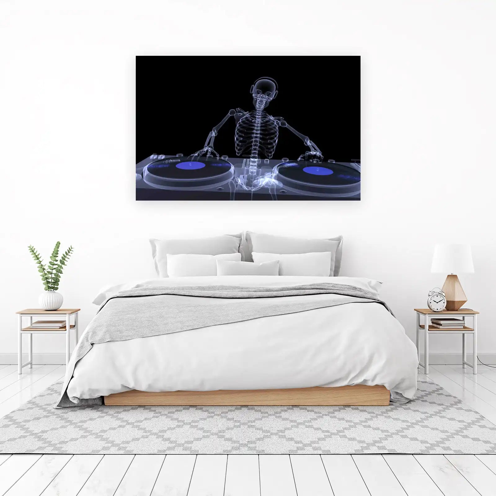 X-Ray DJ Skeleton Headphones Wall Art