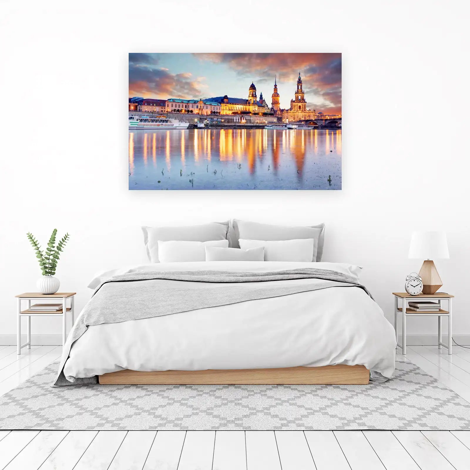 Dresden Skyline Elbe River Sunset Wall Art