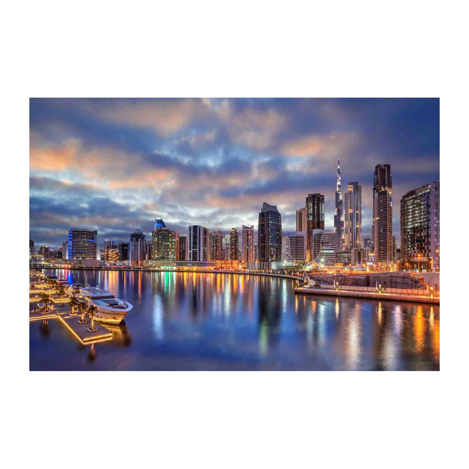 Dubai Skyline Luxury Yacht Wall Art