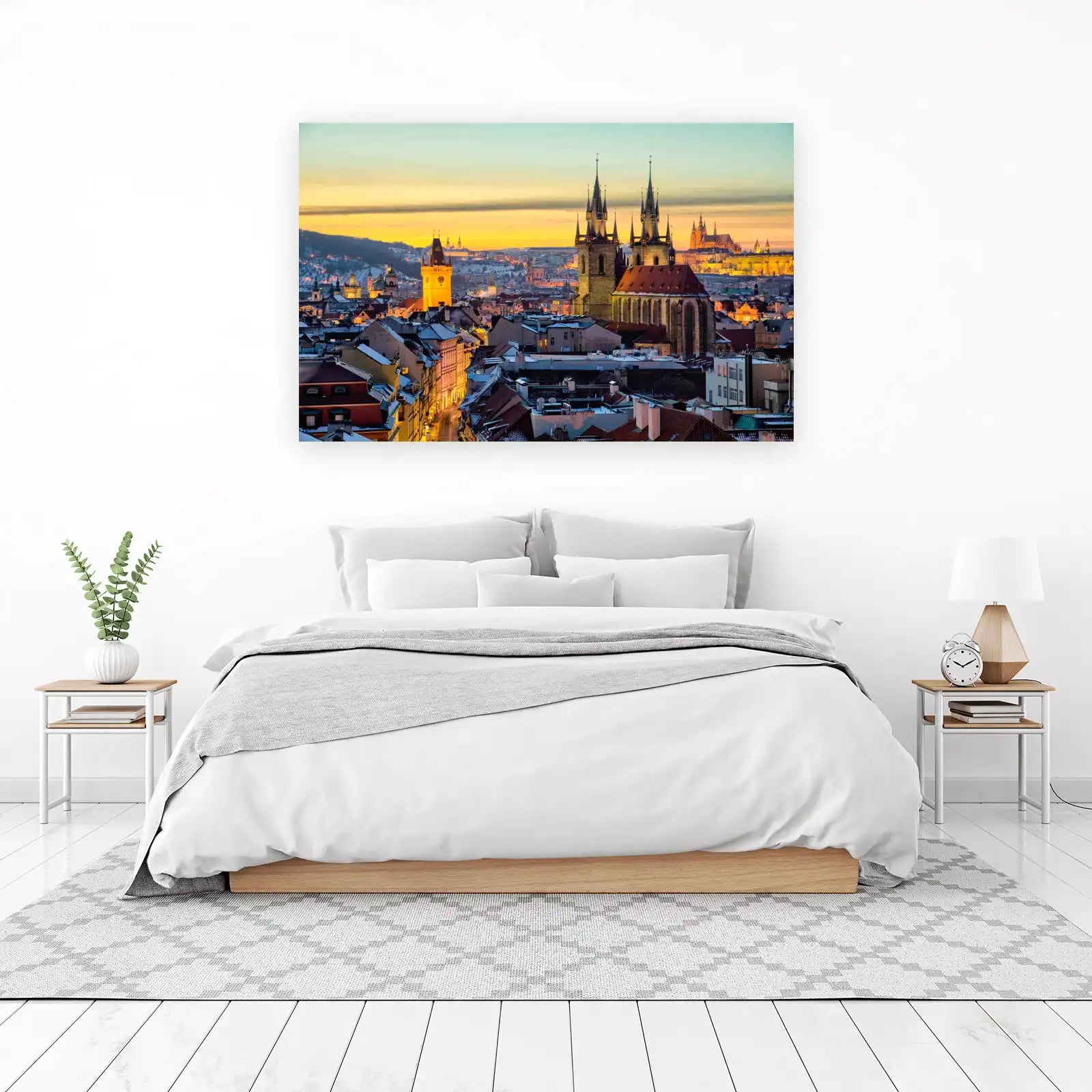 Magical Prague Skyline Winter Sunset Wall Art
