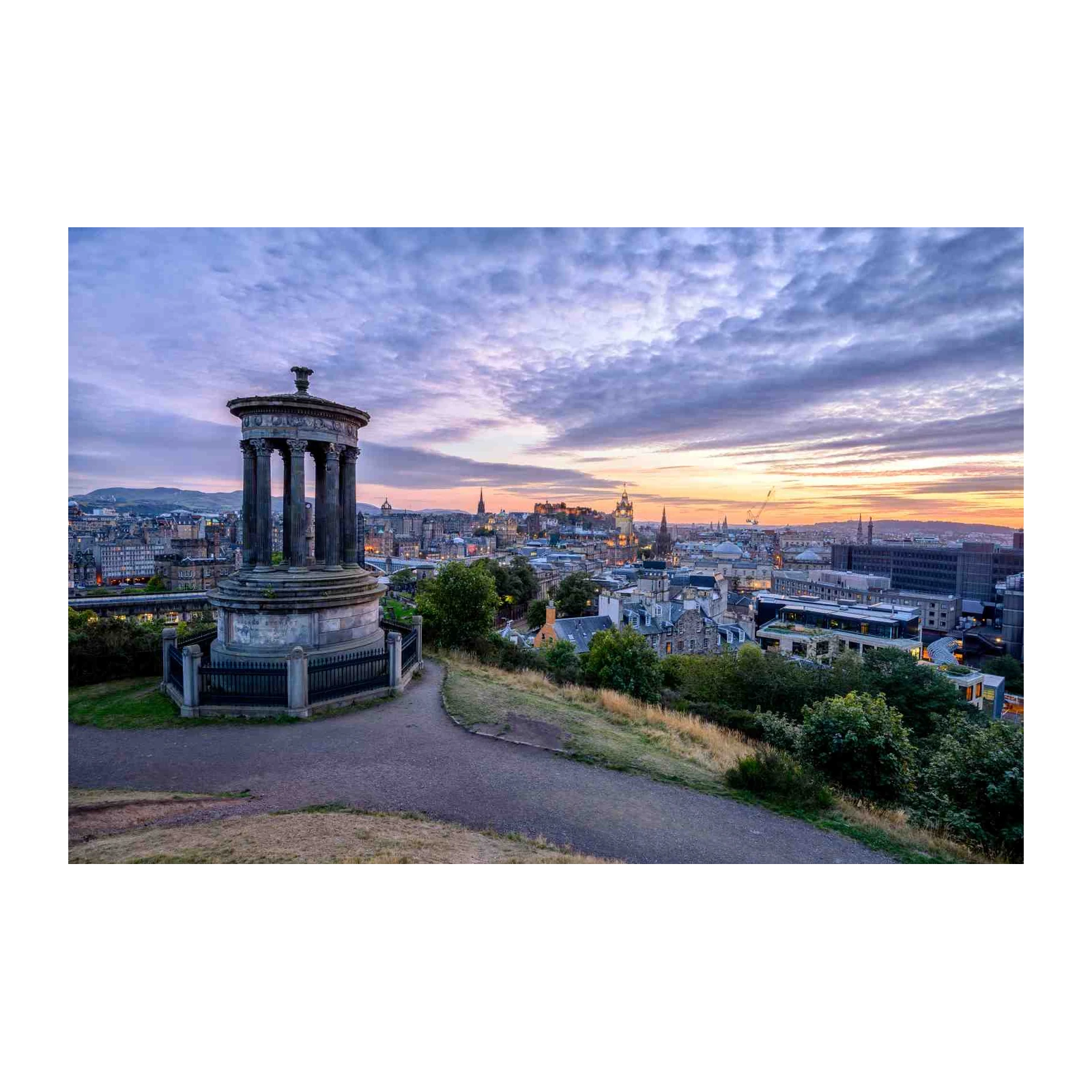Edinburgh Cityscape Dusk Calton Hill Wall Art