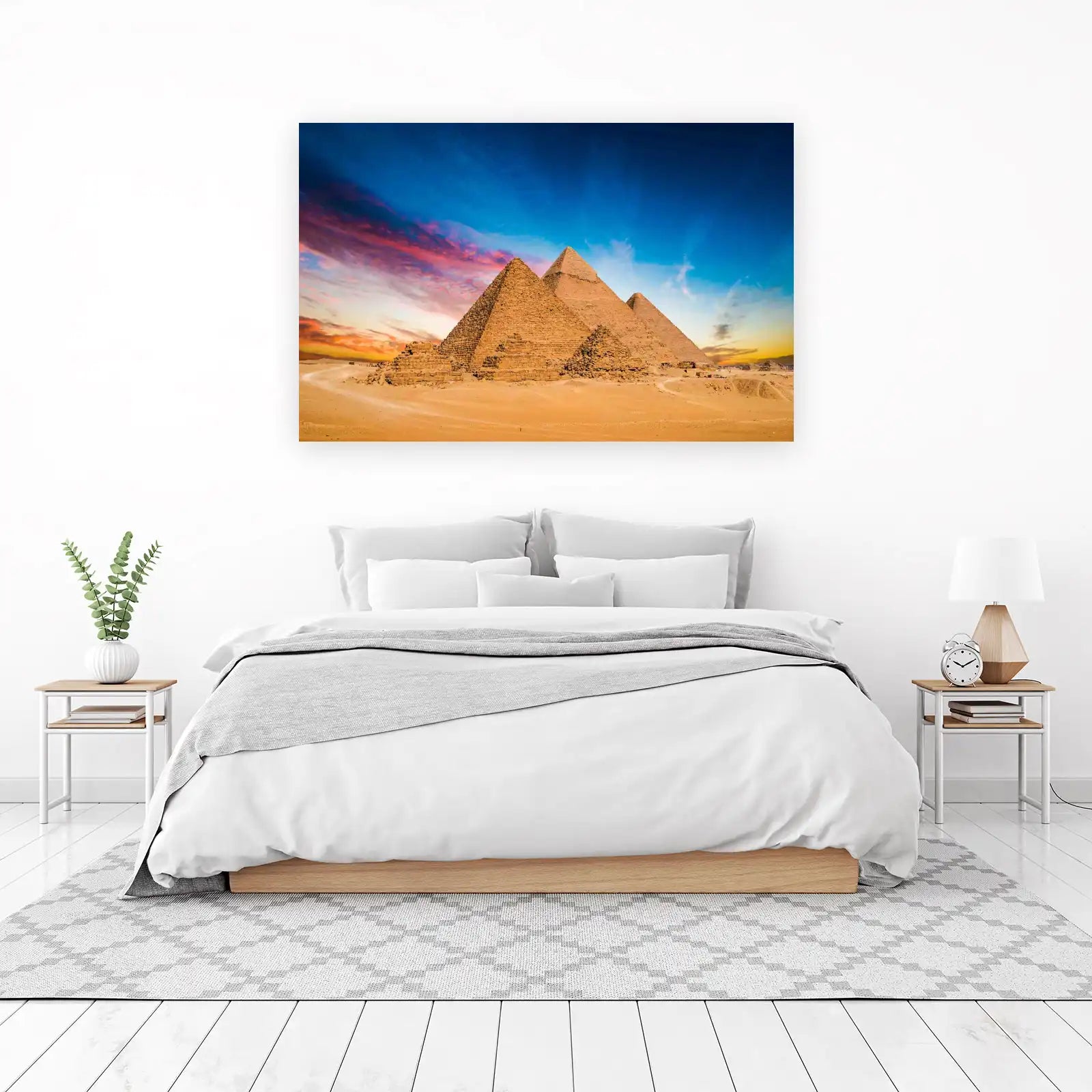 Majestic Egyptian Pyramids Sunset Wall Art