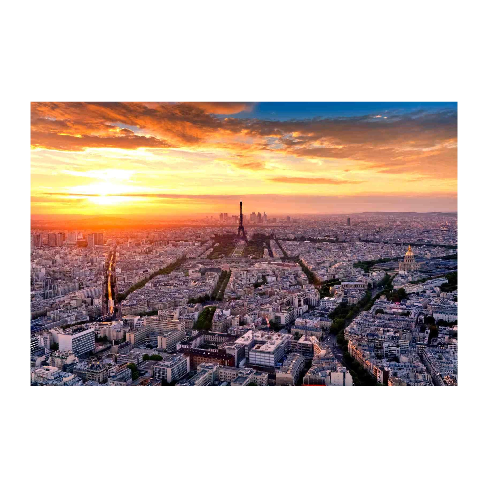 Paris Eiffel Tower Sunset Cityscape Wall Art