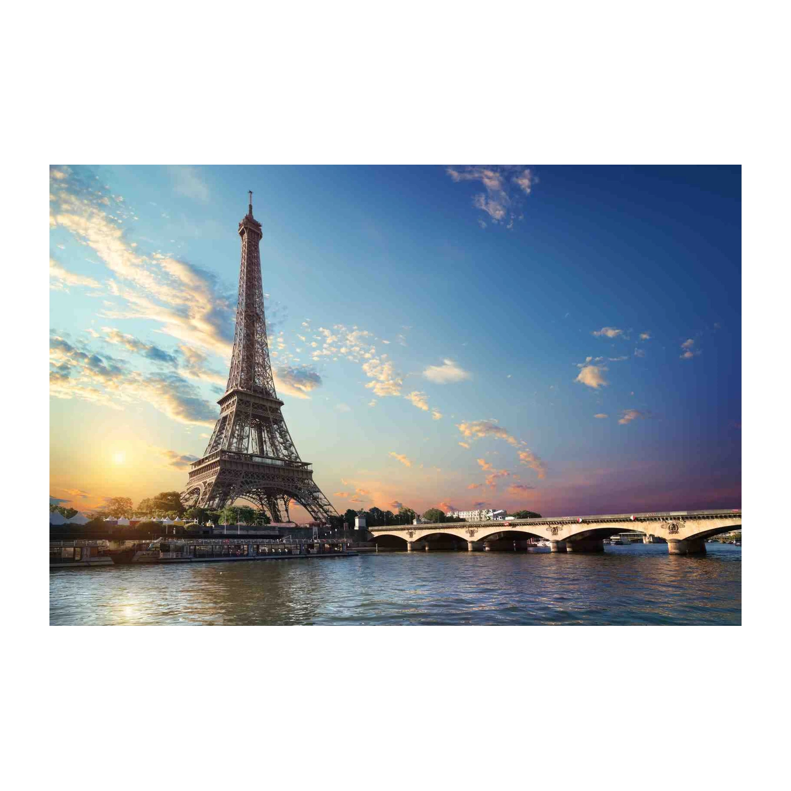 Eiffel Tower Paris Seine Sunset Wall Art