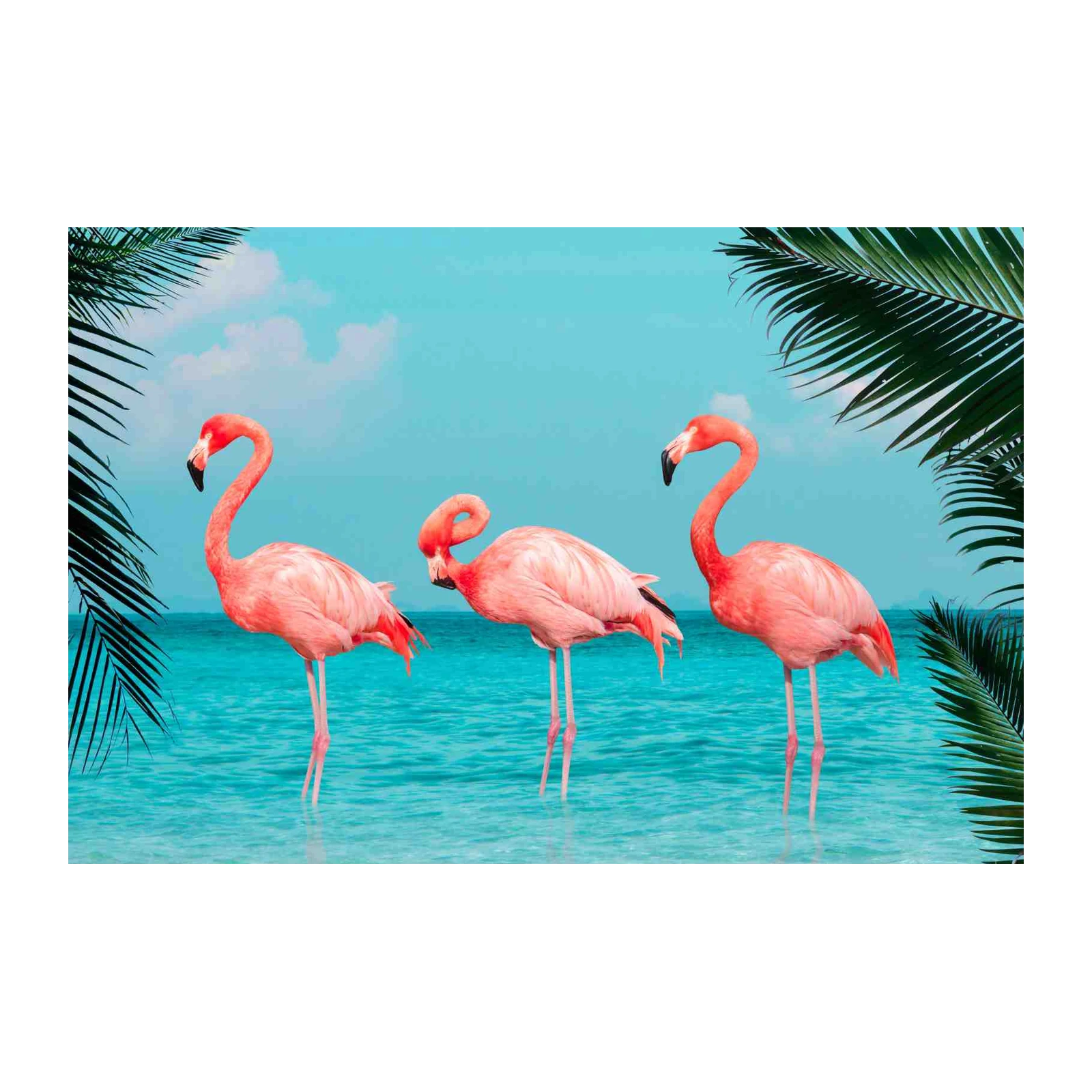 Tropical Flamingo Trio Wall Art for Coastal Vibes
