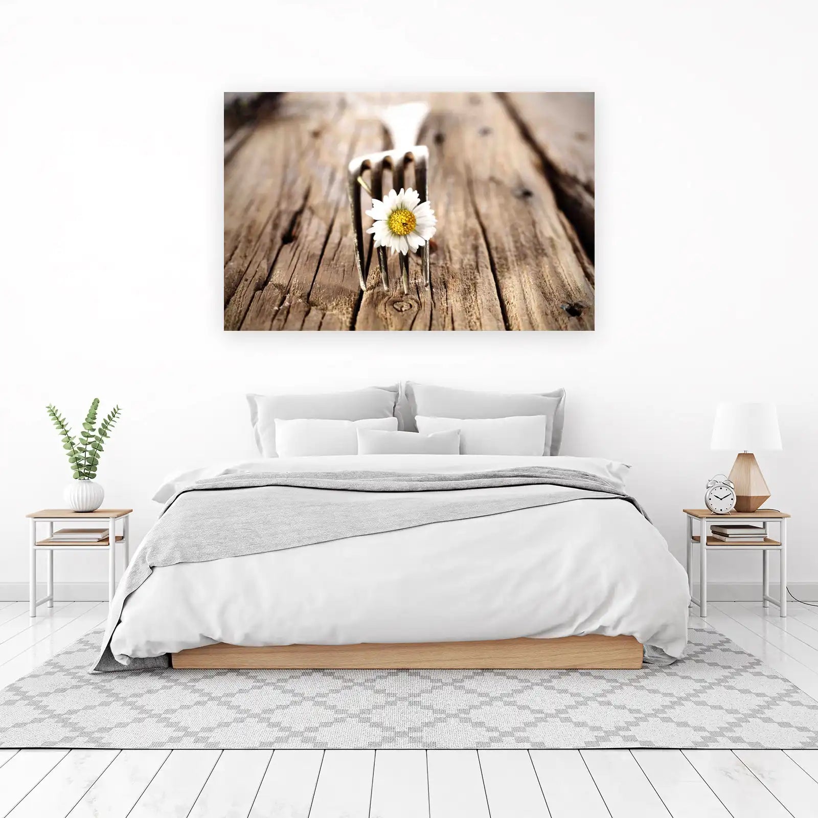 Rustic Daisy Fork Nature Wall Art