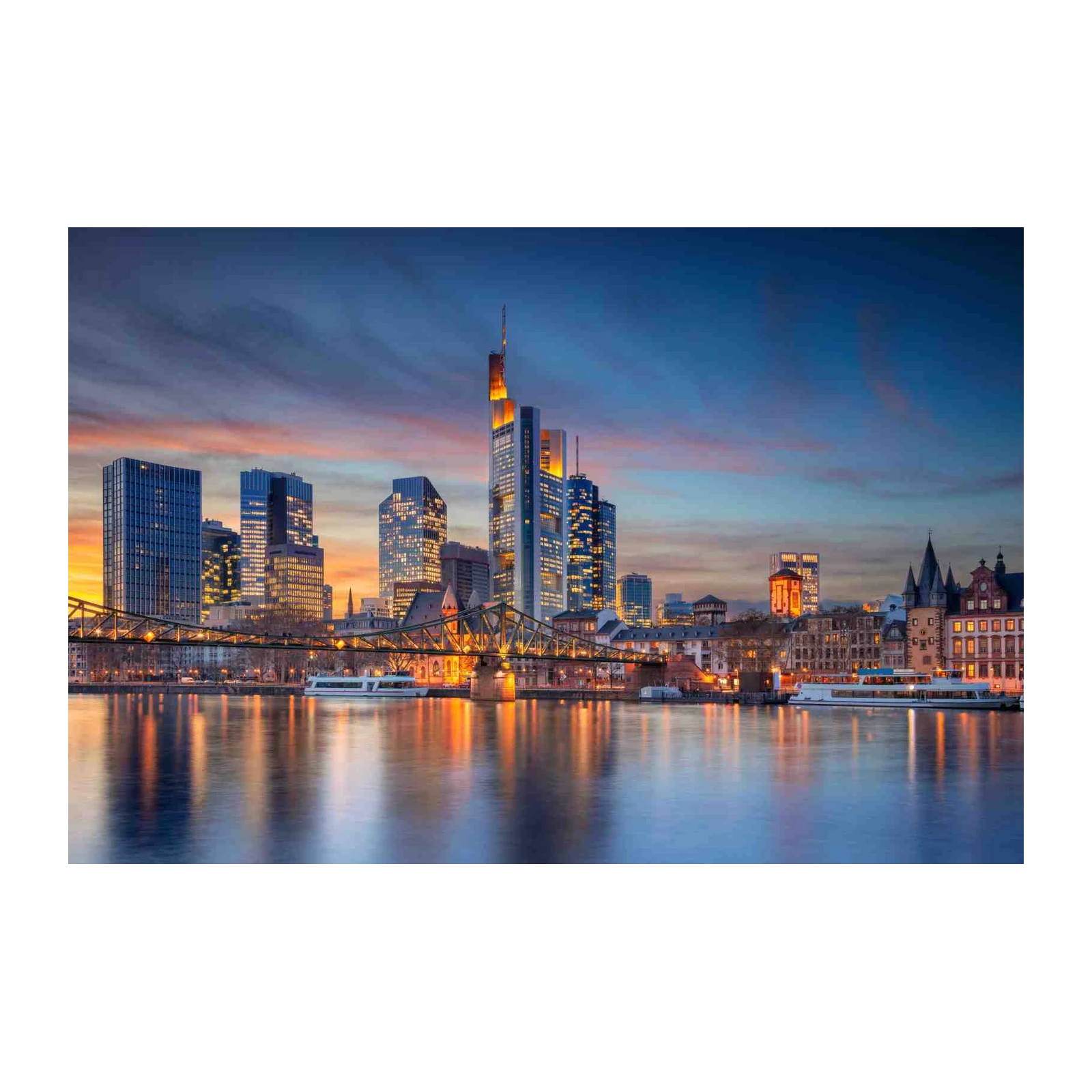 Frankfurt Skyline Sunset Cityscape Wall Art