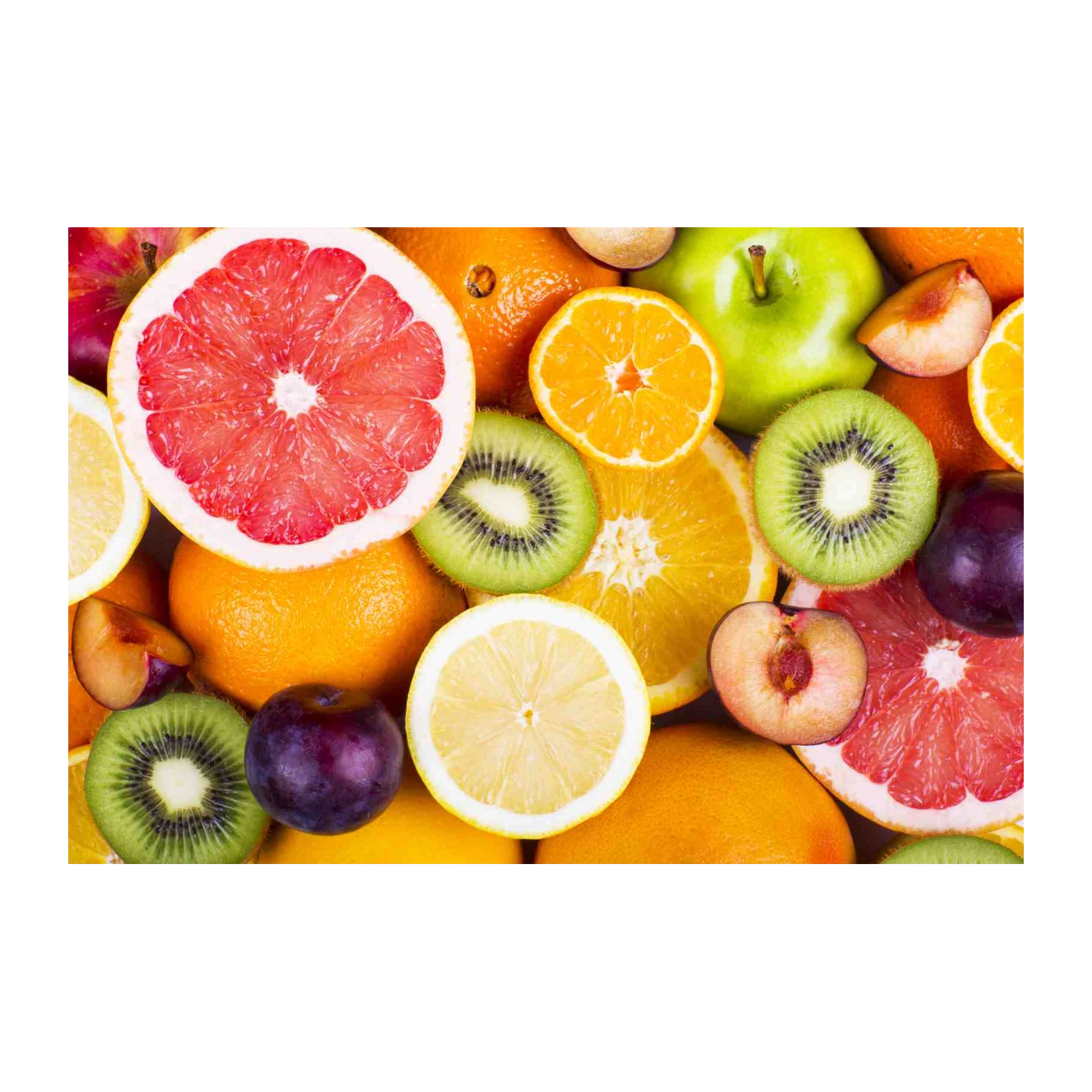 Vibrant Citrus & Berry Fruit Bowl Wall Art