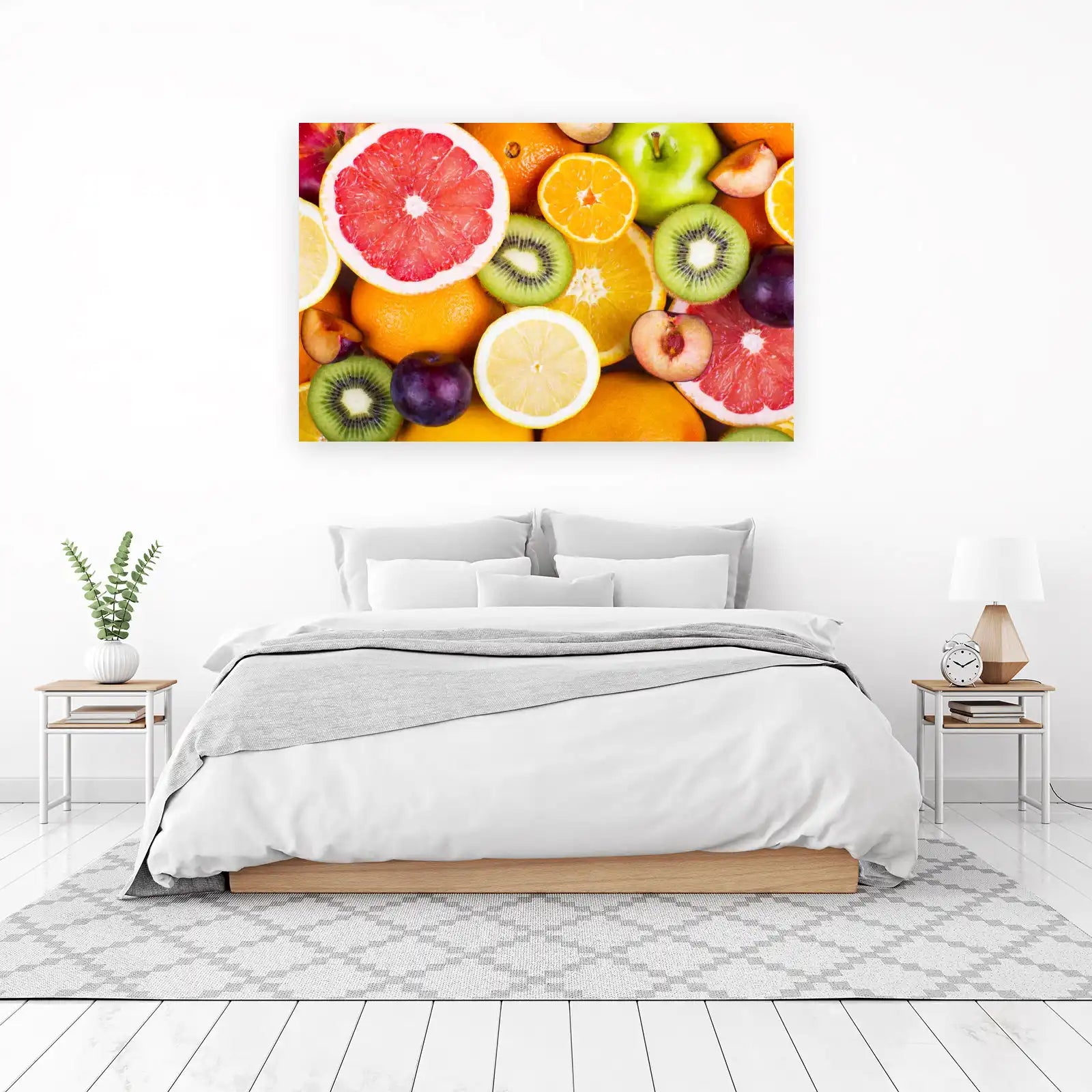 Vibrant Citrus & Berry Fruit Bowl Wall Art