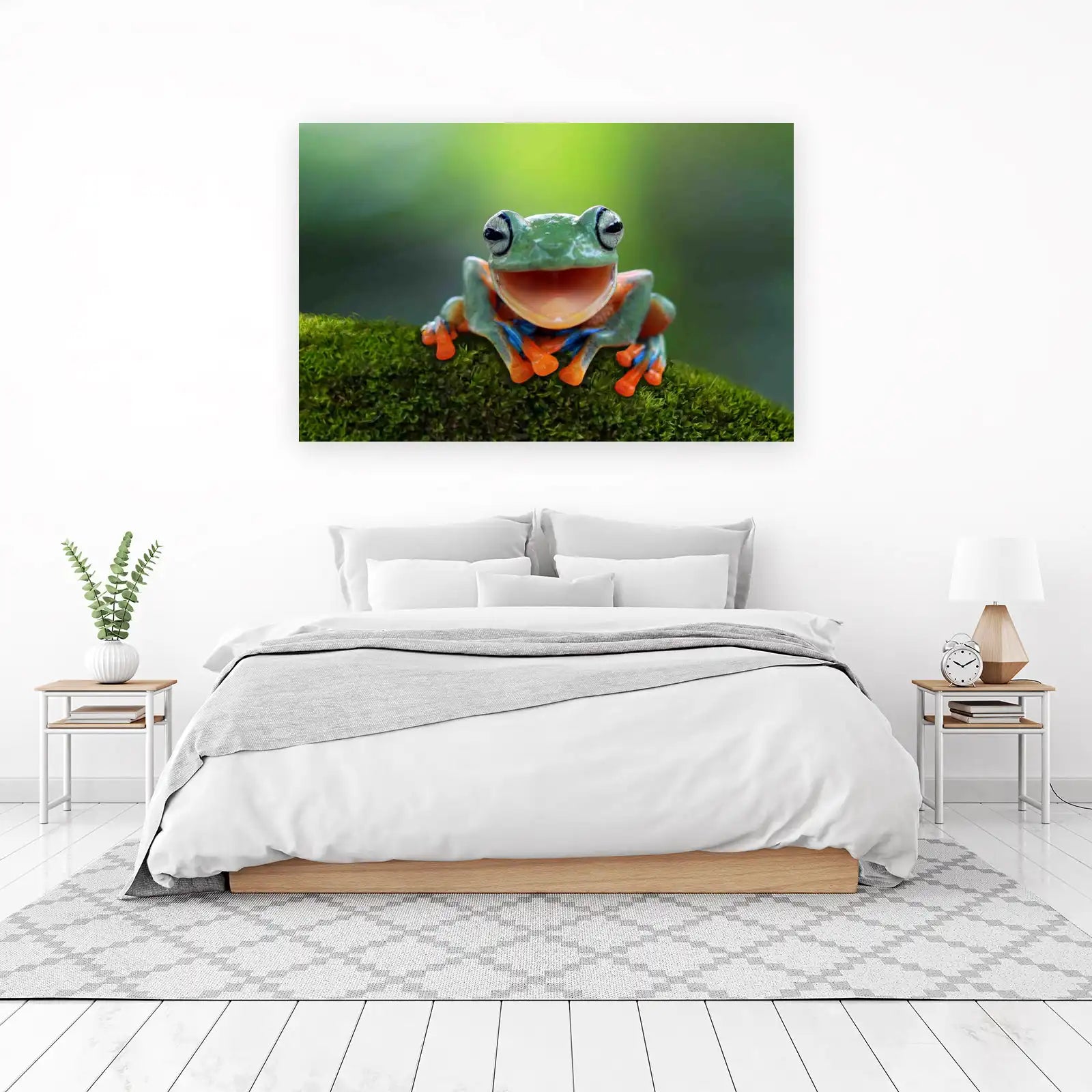 Joyful Tree Frog: Vibrant Nature Wall Art
