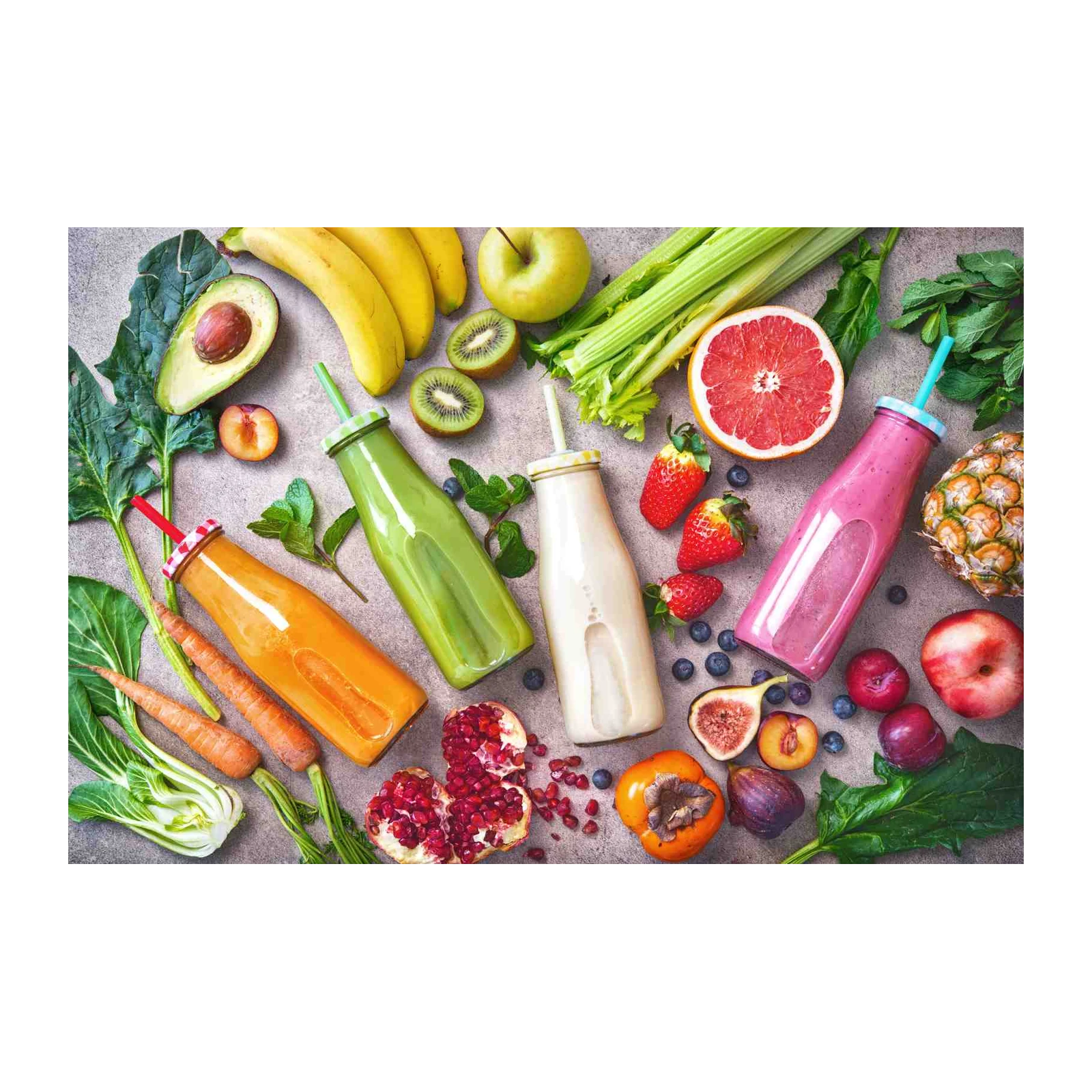 Vibrant Fruit Smoothie Kitchen Wall Art
