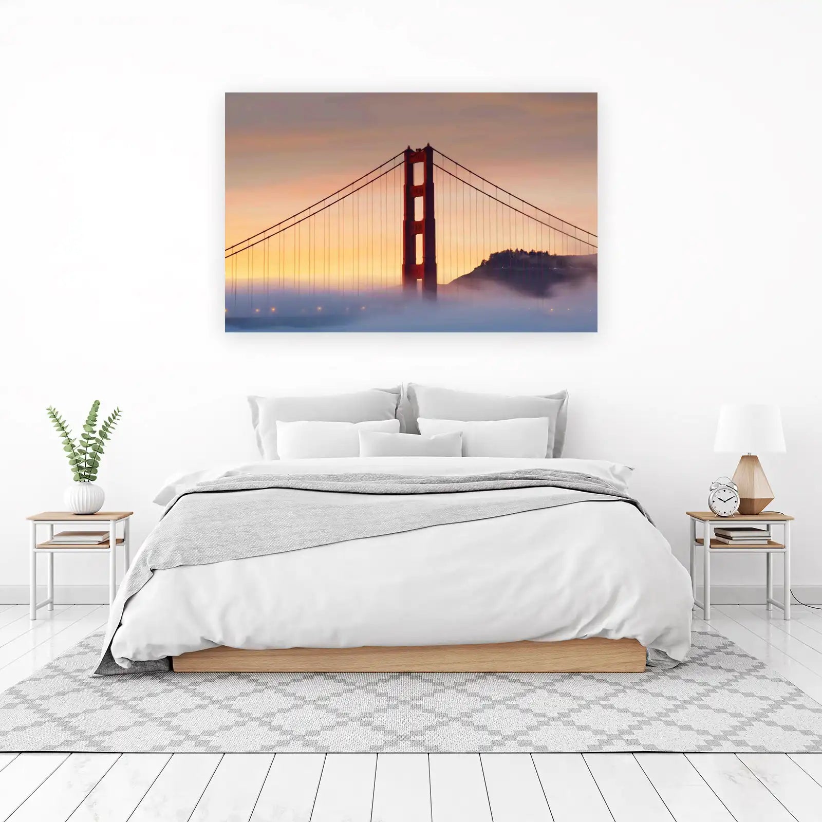 Golden Gate Bridge Foggy Sunrise Wall Art