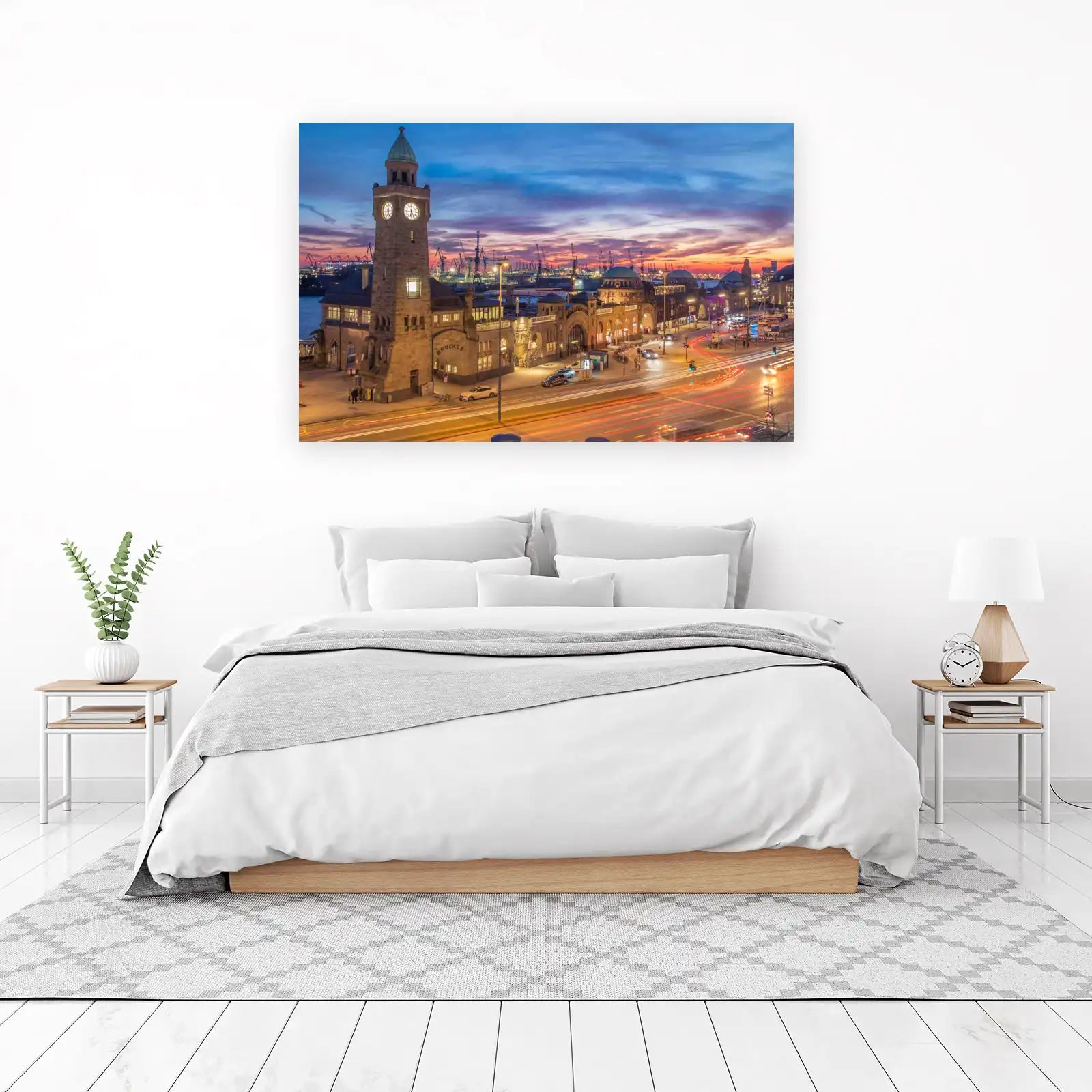 Hamburg Harbour at Dusk Wall Art