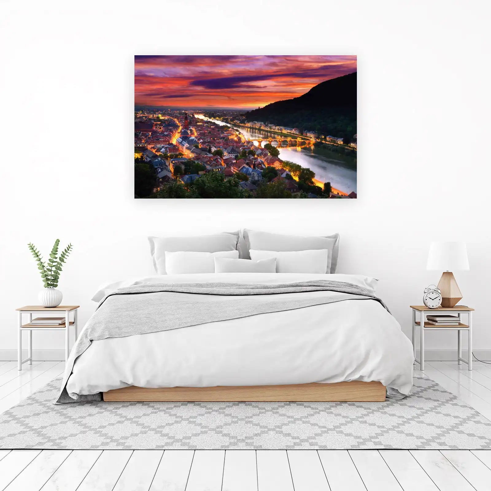 Romantic Heidelberg Sunset Cityscape Wall Art