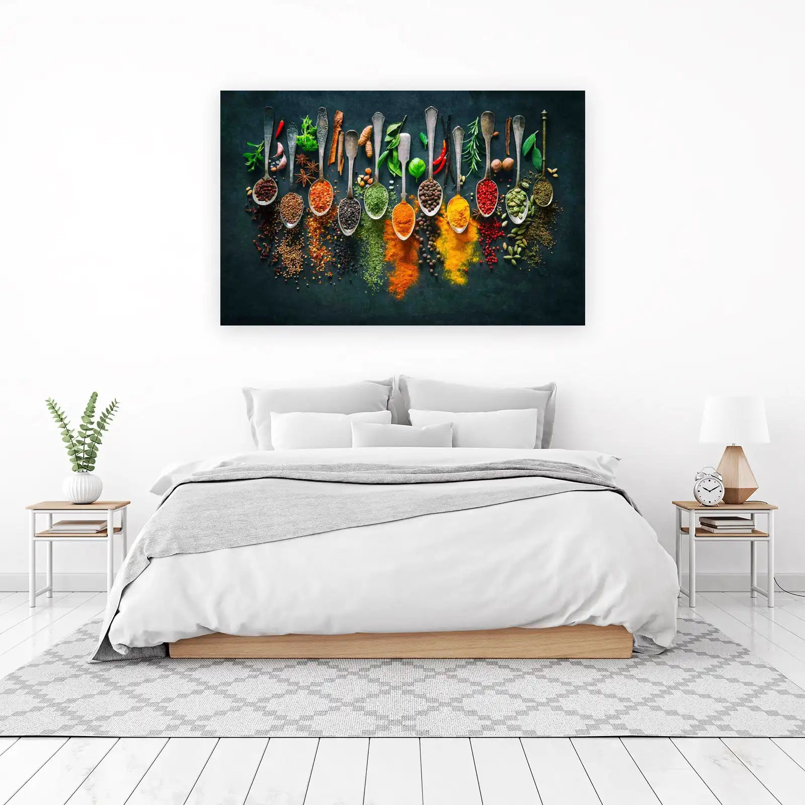 Vibrant Spices on Spoons Wall Art