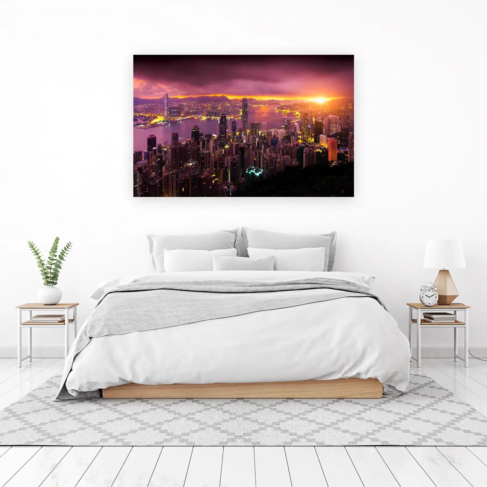 Hong Kong Skyline Sunset Wall Art