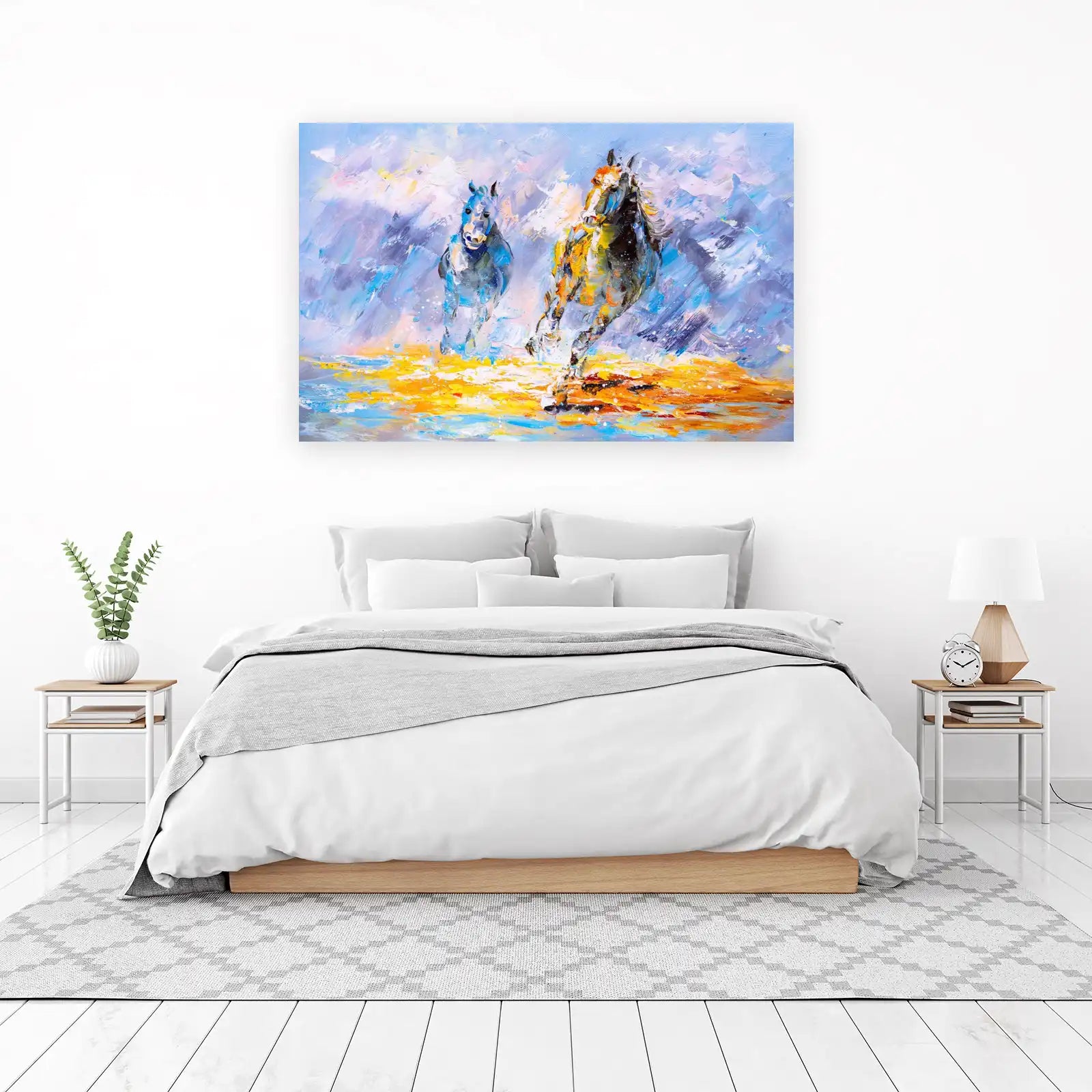 Majestic Galloping Horses Impressionist Wall Art