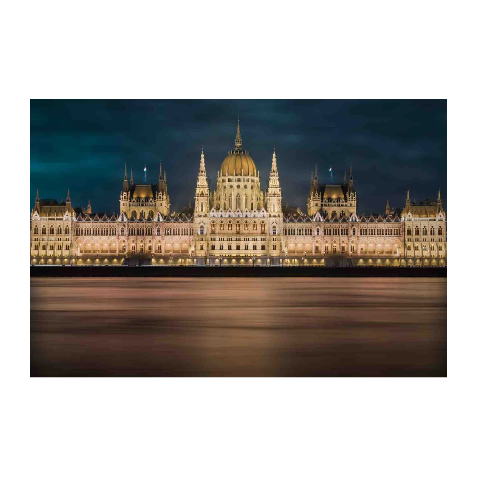 Budapest Parliament at Night Wall Art