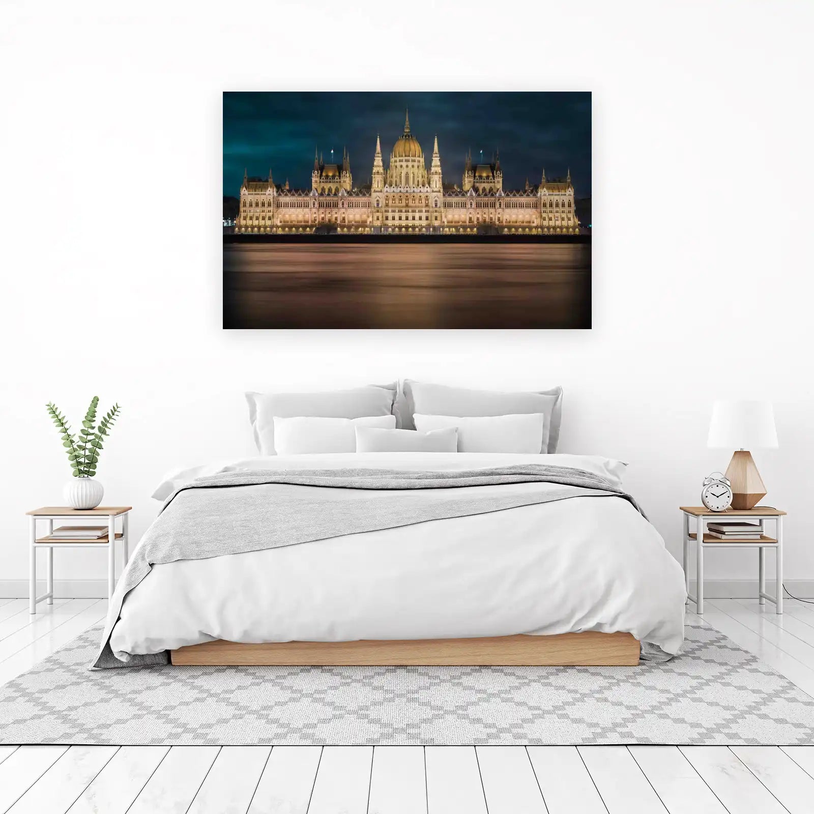 Budapest Parliament at Night Wall Art