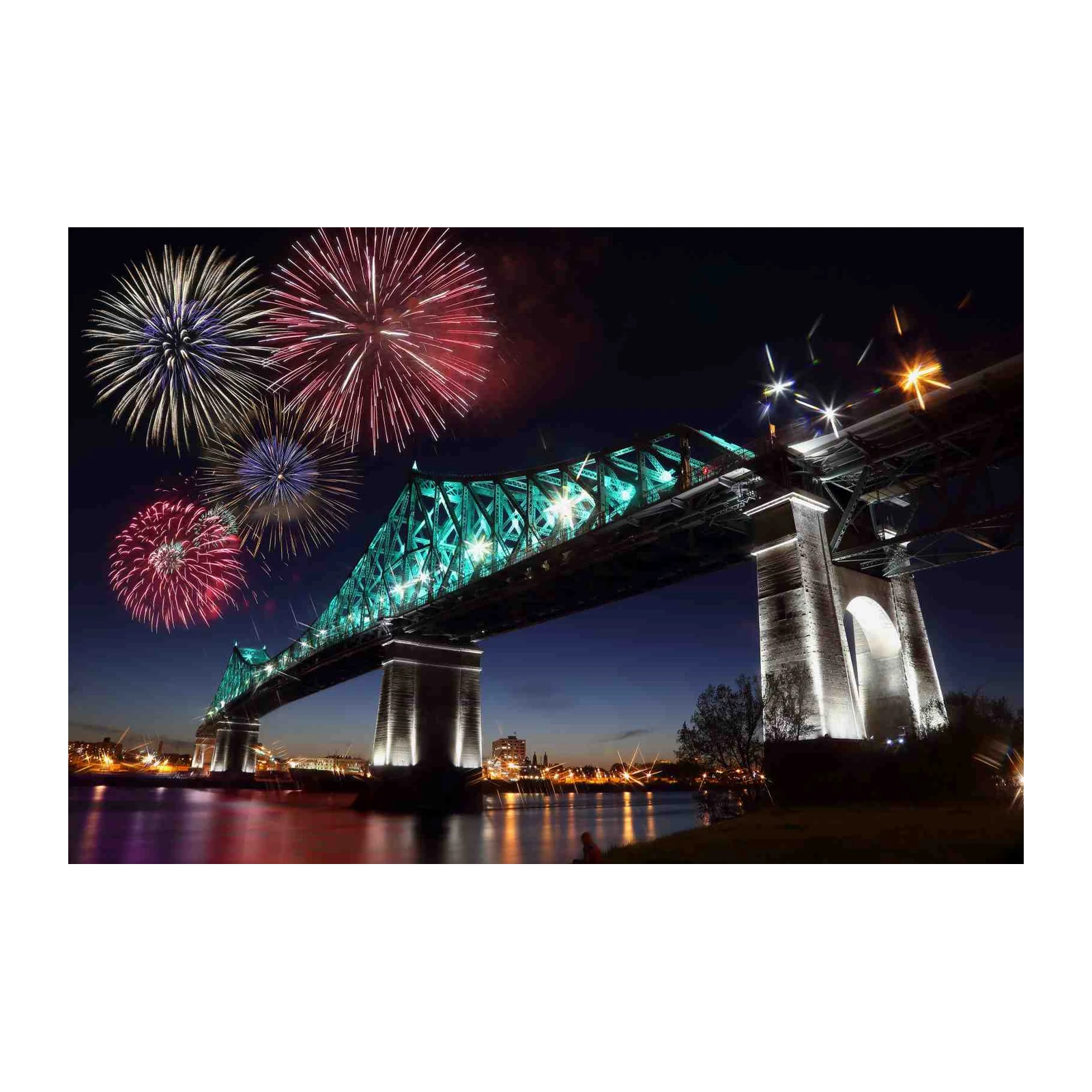 Montreal Bridge Fireworks Wall Art