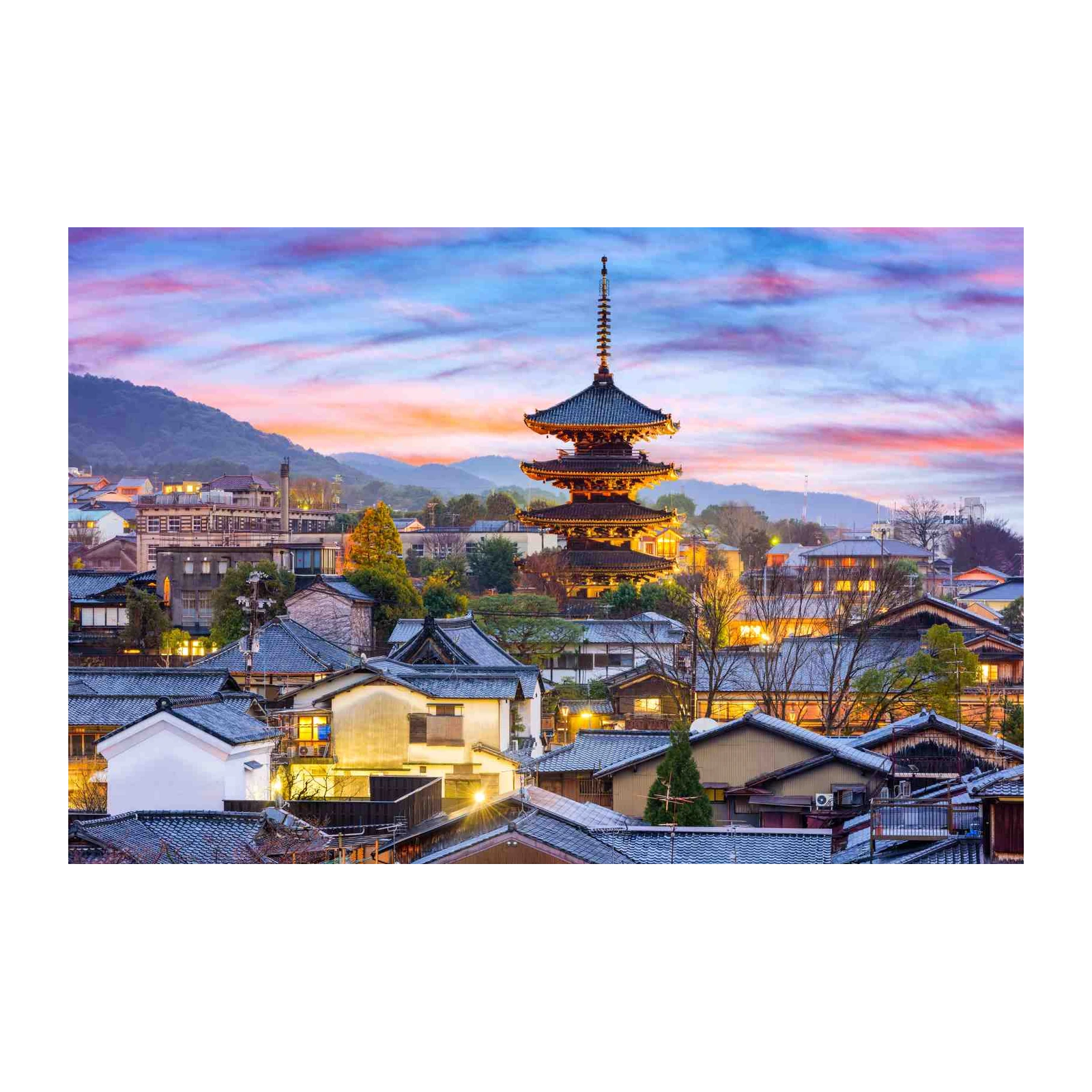 Kyoto Pagoda Sunset Wall Art