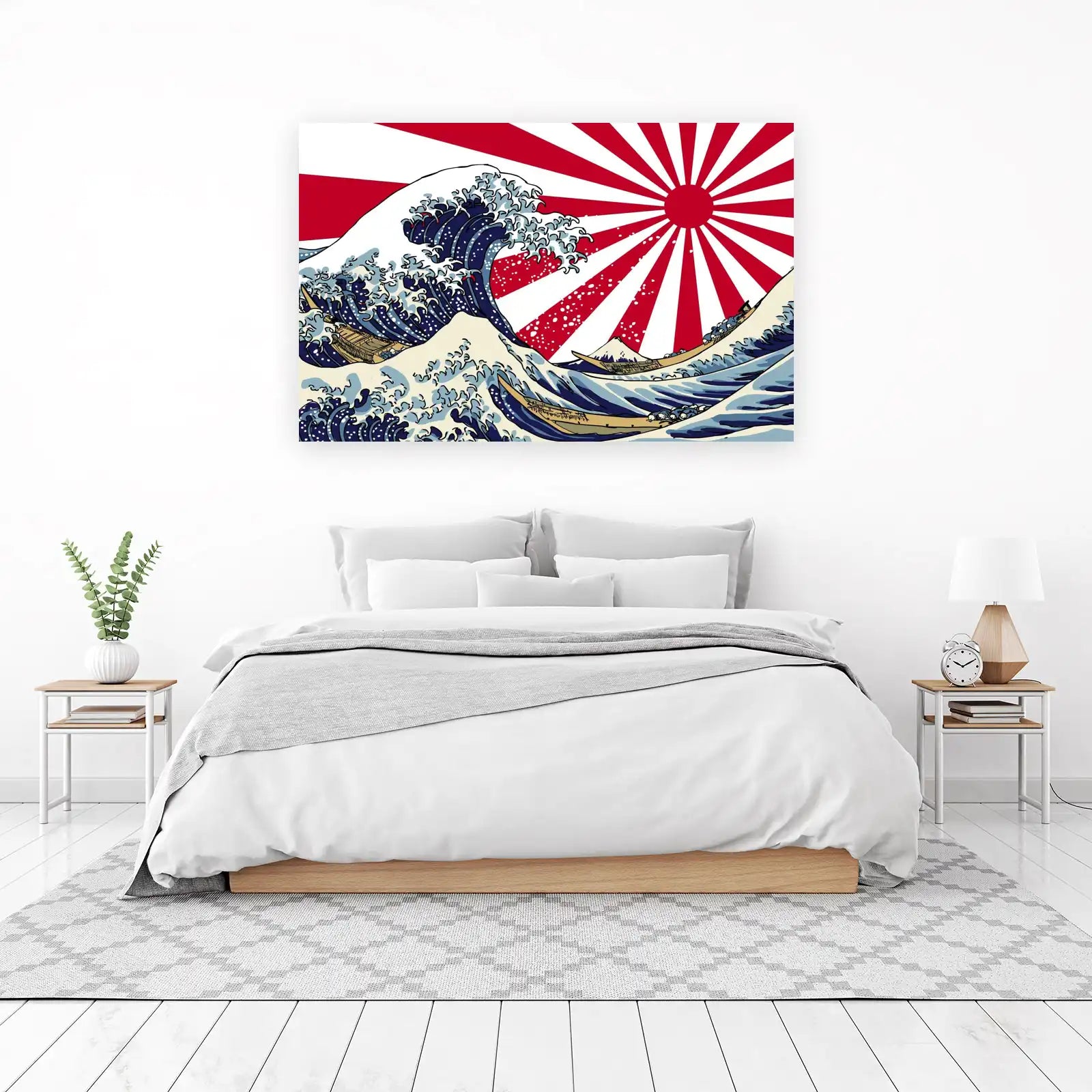 Japanese Wave & Sun Wall Art