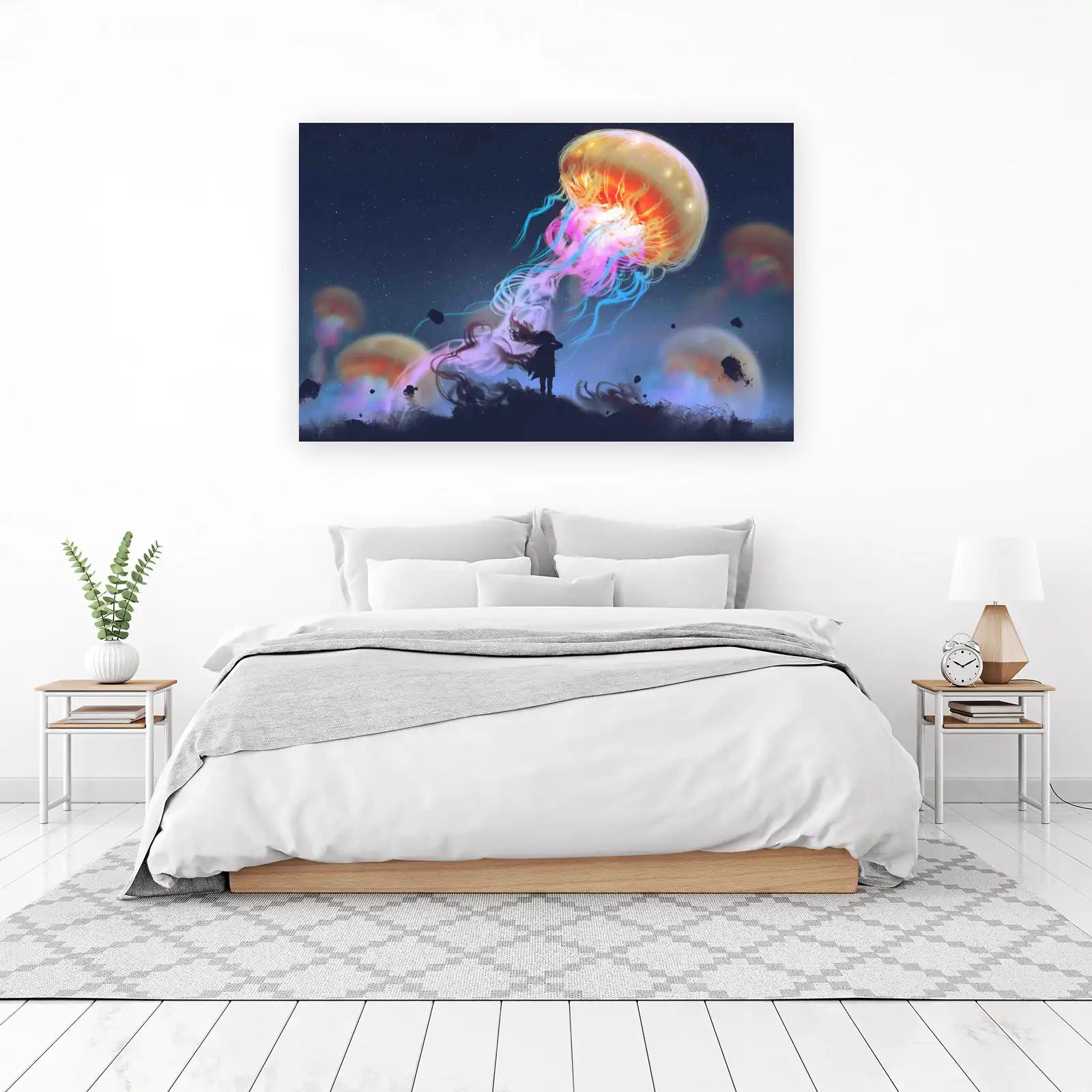 Galactic Jellyfish Dreamscape Wall Art