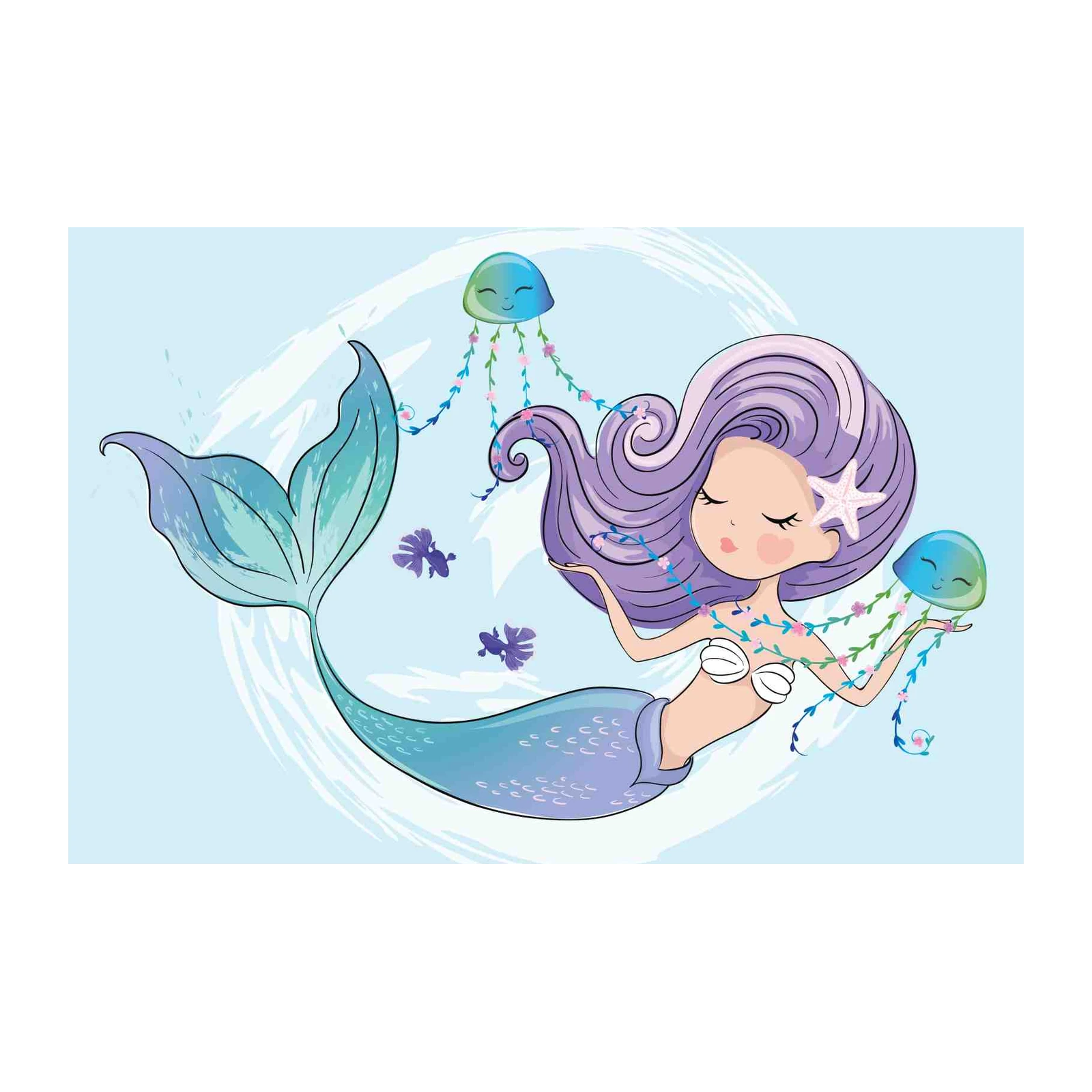 Enchanting Mermaid & Jellyfish Wall Art