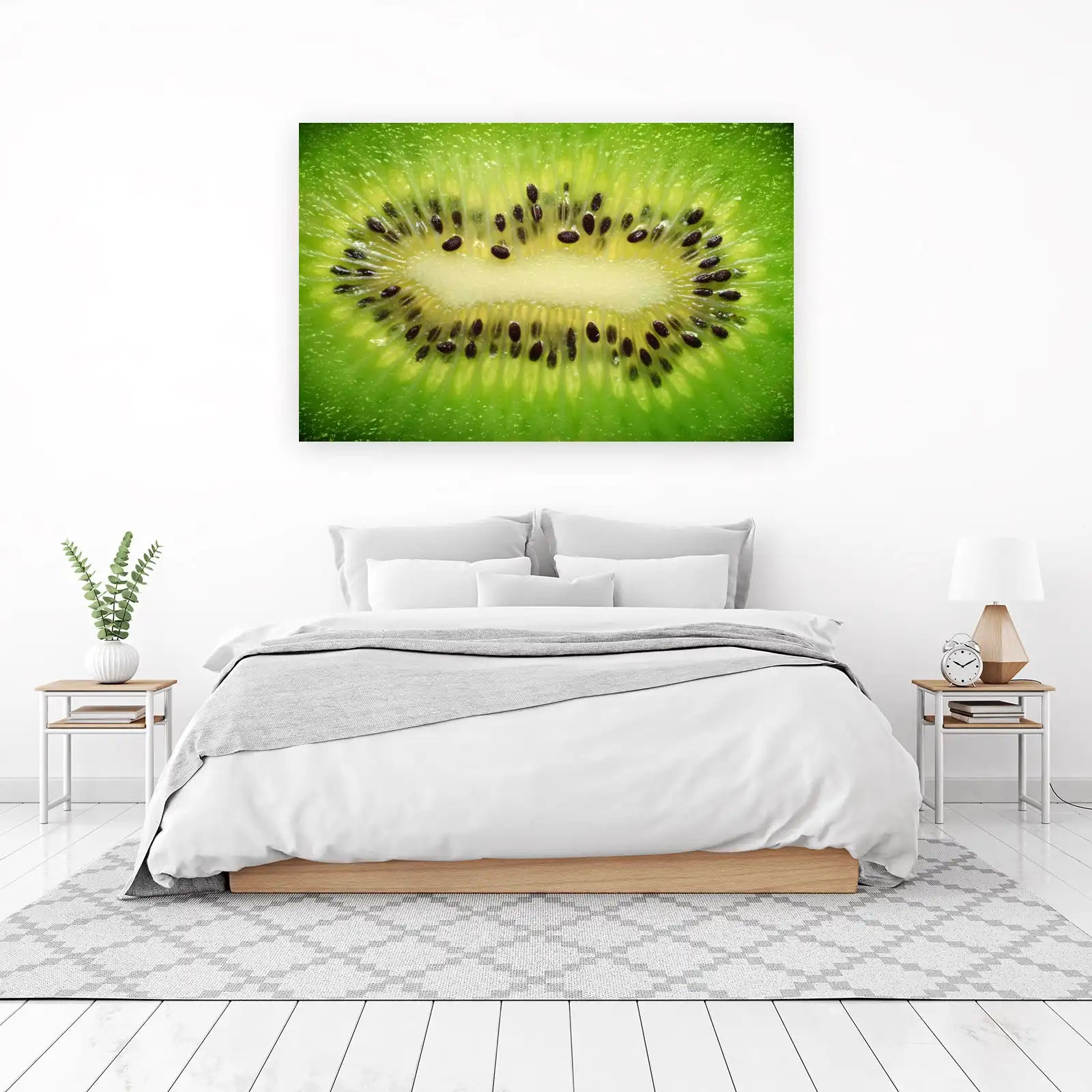 Vibrant Kiwi Slice Macro Wall Art