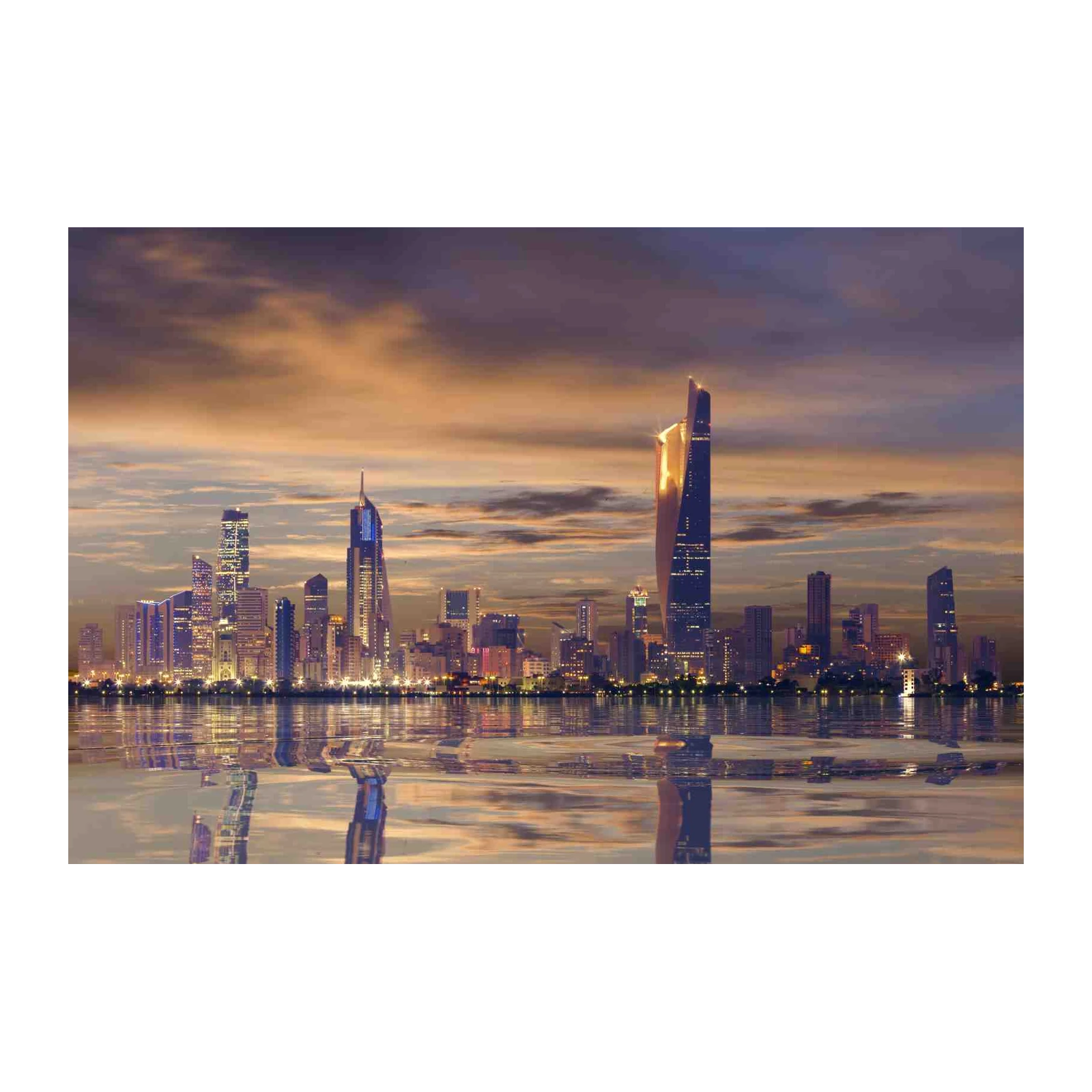Modern Cityscape Reflection Wall Art