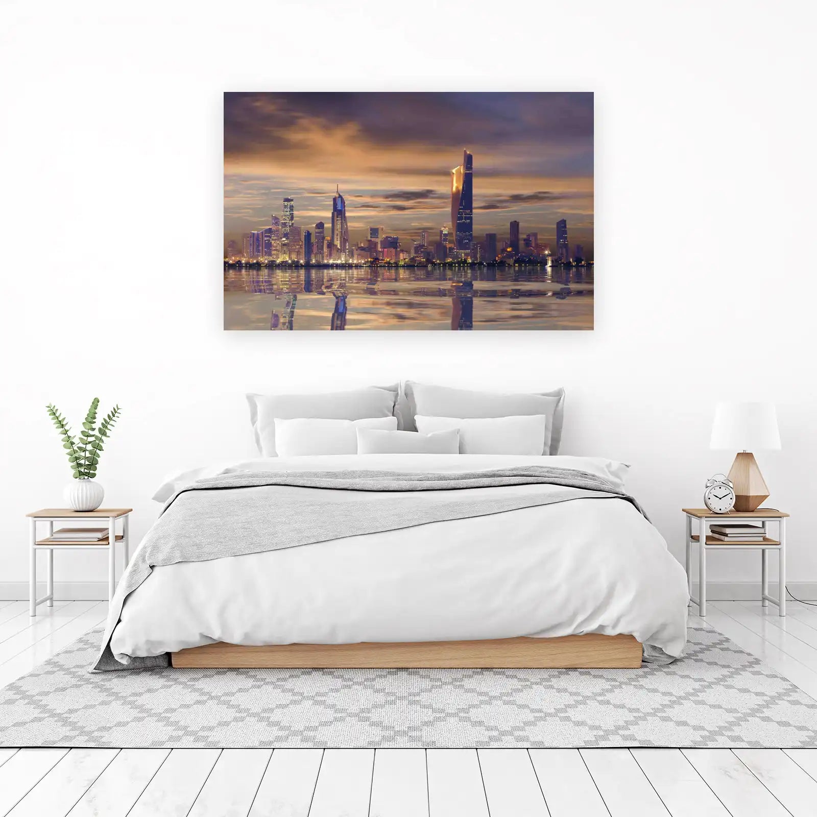 Modern Cityscape Reflection Wall Art